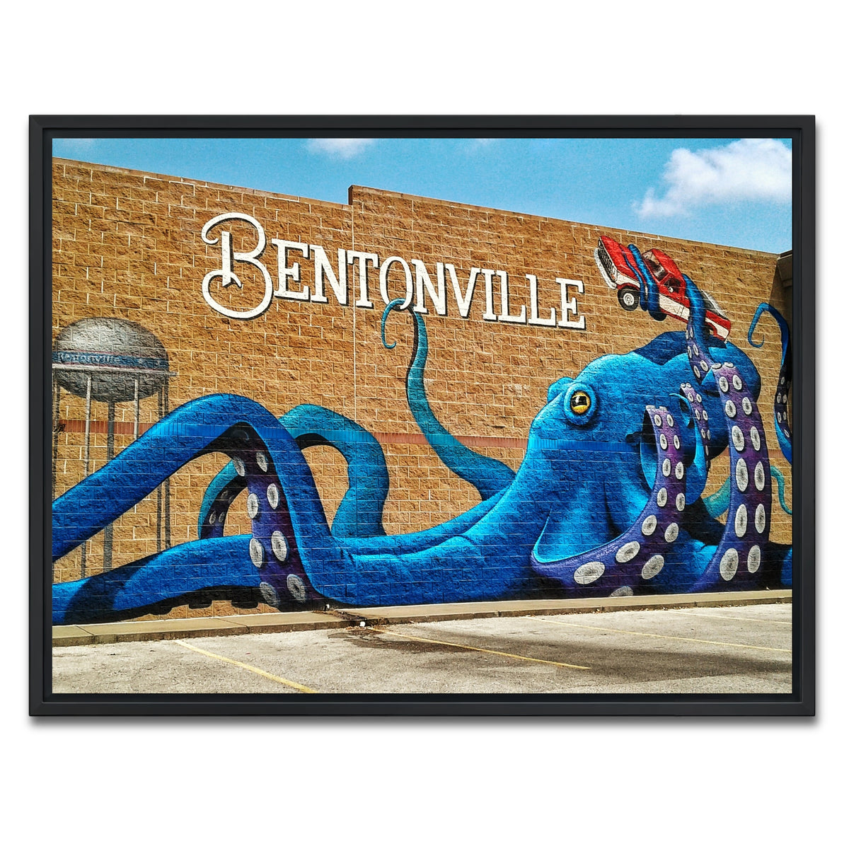 AUTO-MOCKUP WHITE | Bentonville Blue Octopus Mural | 1 Piece | Black Framed Canvas | group=4x3