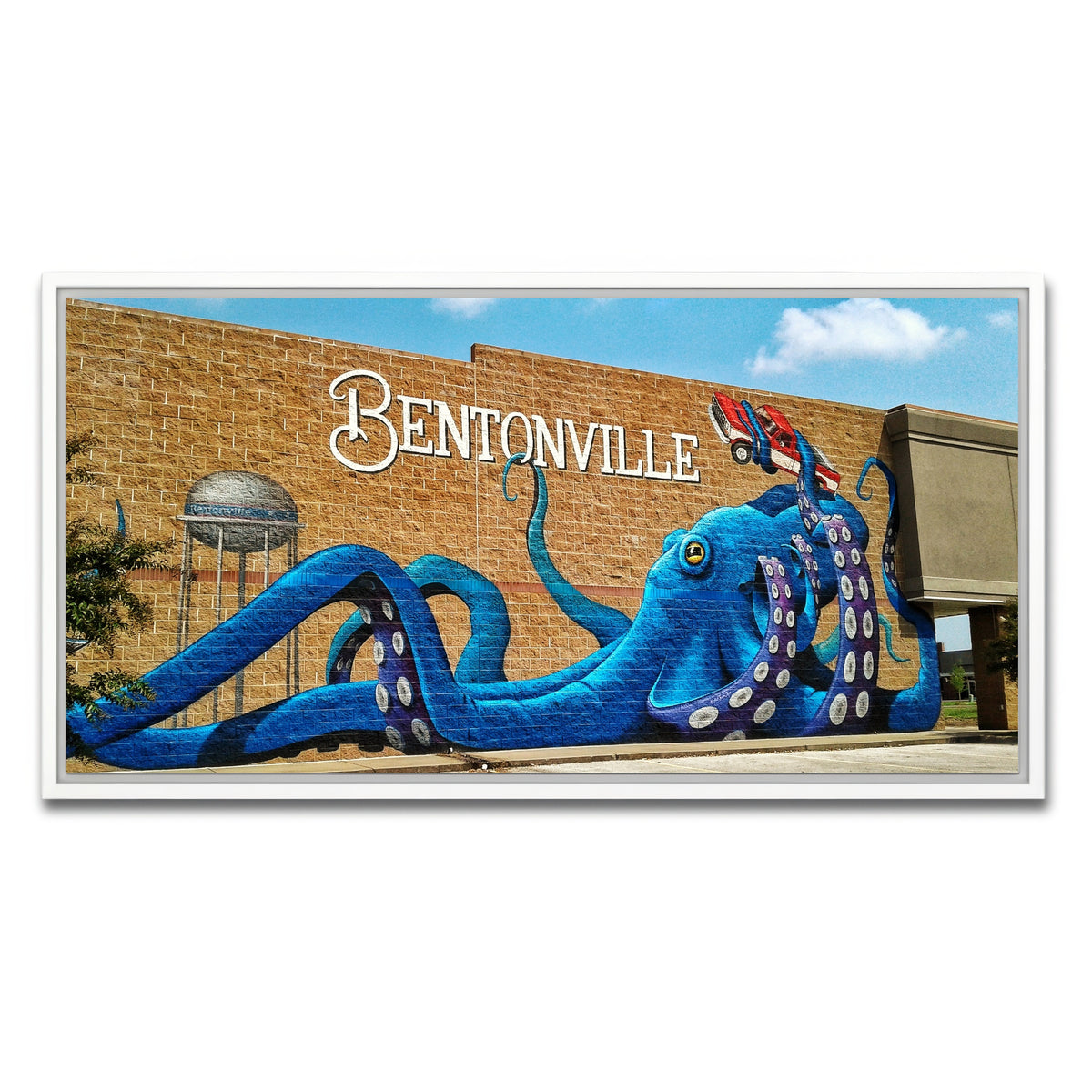 AUTO-MOCKUP WHITE | Bentonville Blue Octopus Mural | 1 Piece | White Framed Canvas | group=2x1