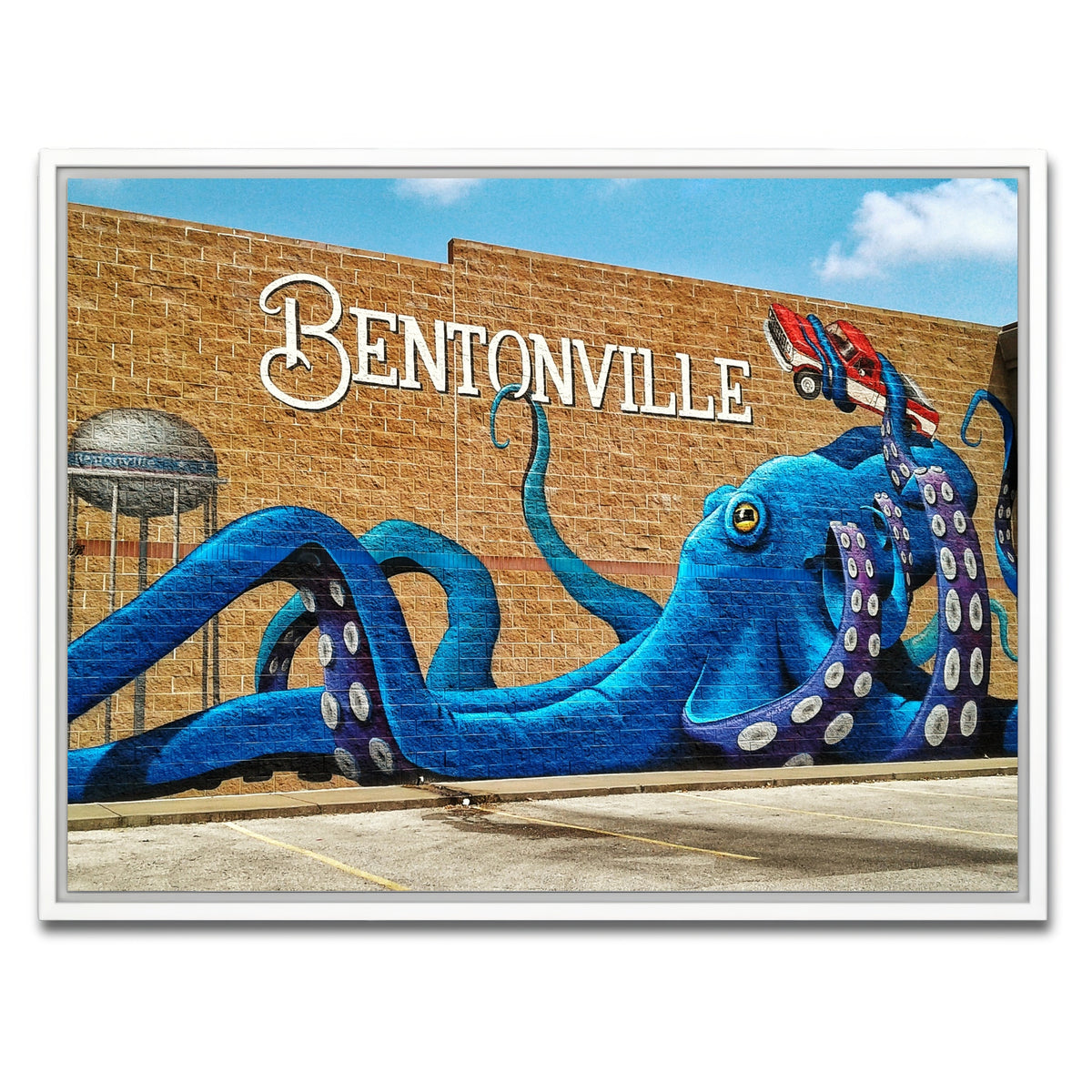 AUTO-MOCKUP WHITE | Bentonville Blue Octopus Mural | 1 Piece | White Framed Canvas | group=4x3