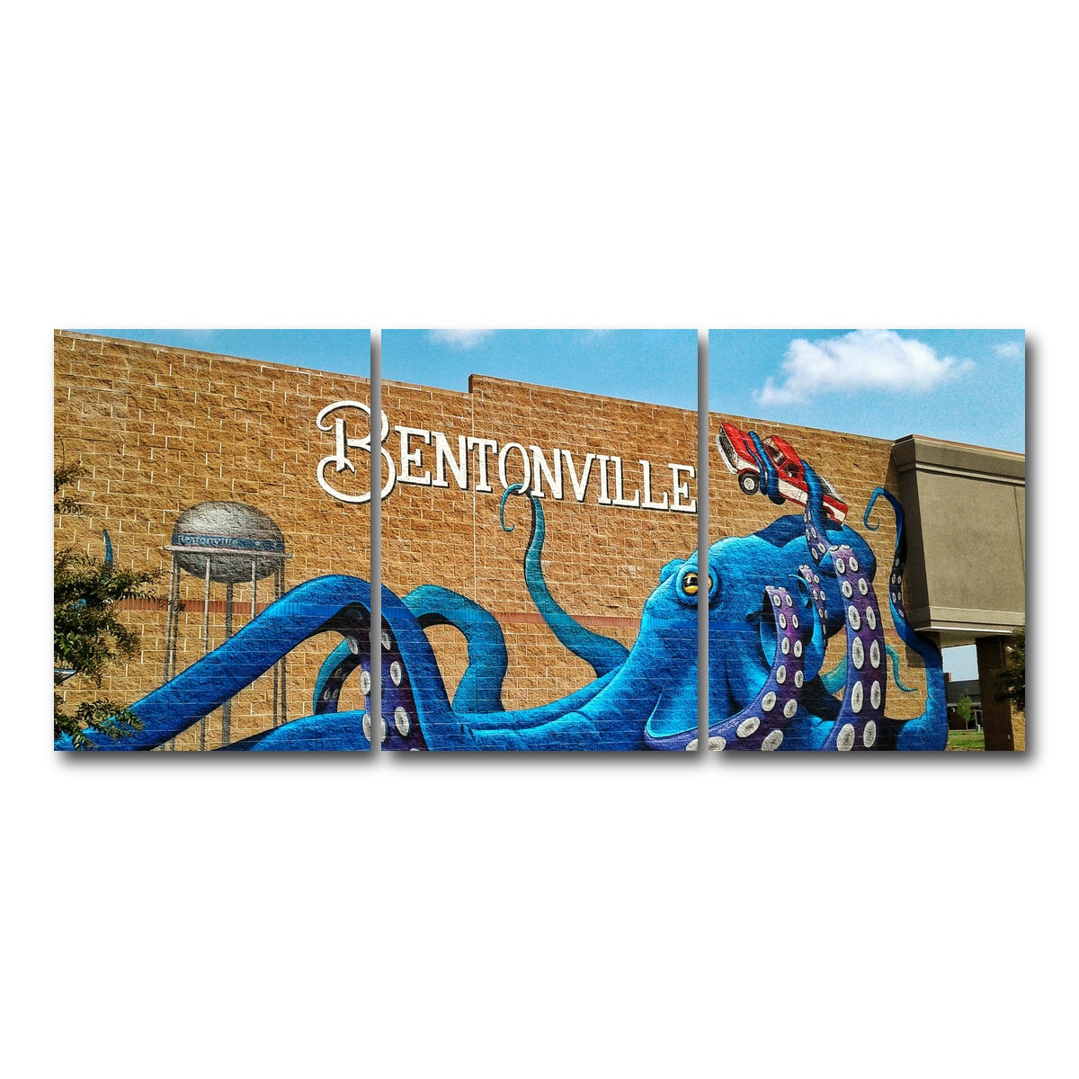 AUTO-MOCKUP WHITE | Bentonville Blue Octopus Mural | 3 Piece | Gallery Wrap Canvas | group=18x24