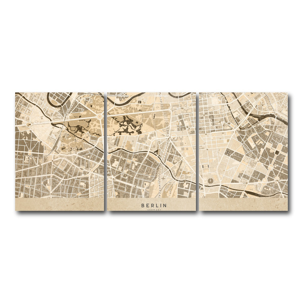 AUTO-MOCKUP WHITE | Berlin Map | 3 Piece | Gallery Wrap Canvas | group=18x24