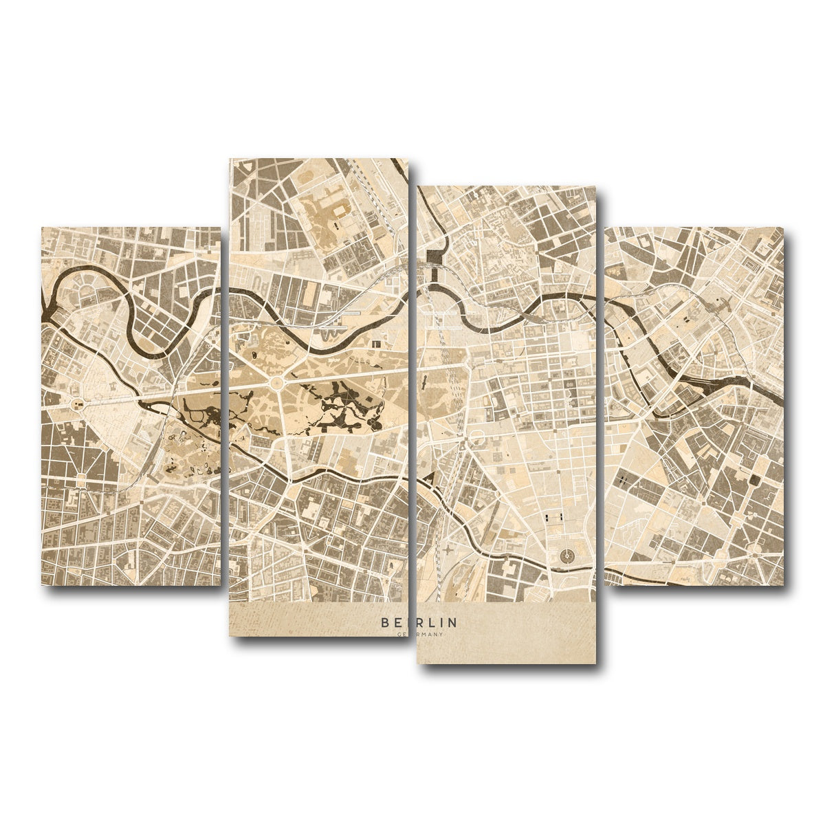 AUTO-MOCKUP WHITE | Berlin Map | 4 Piece | Gallery Wrap Canvas | group=4_short