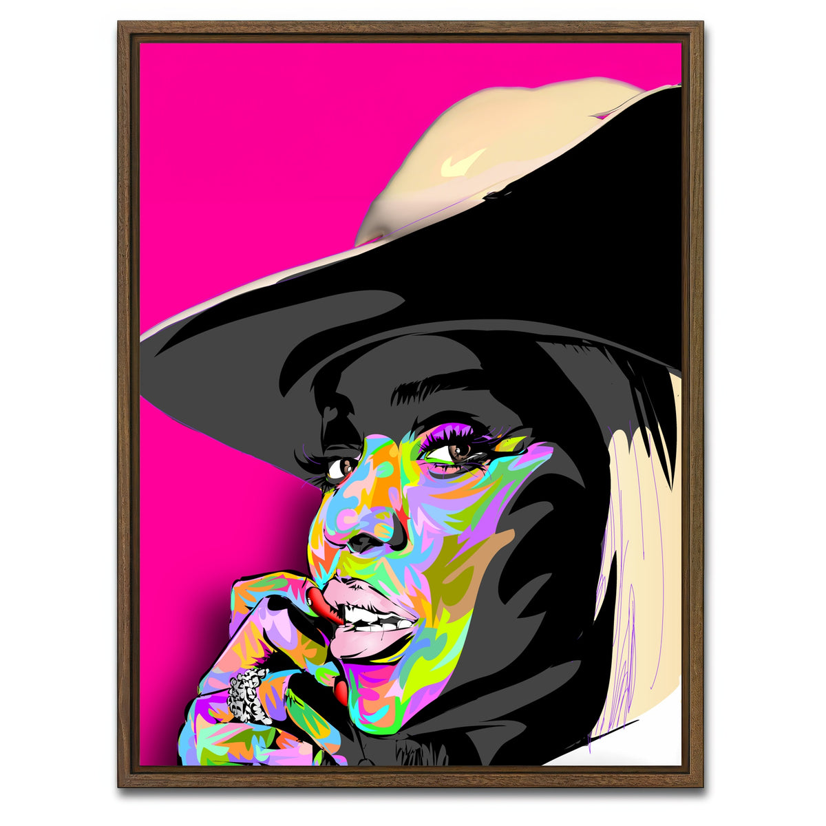 AUTO-MOCKUP WHITE | Beyonce Cowboy | 1 Piece | Walnut Framed Canvas | group=3x4