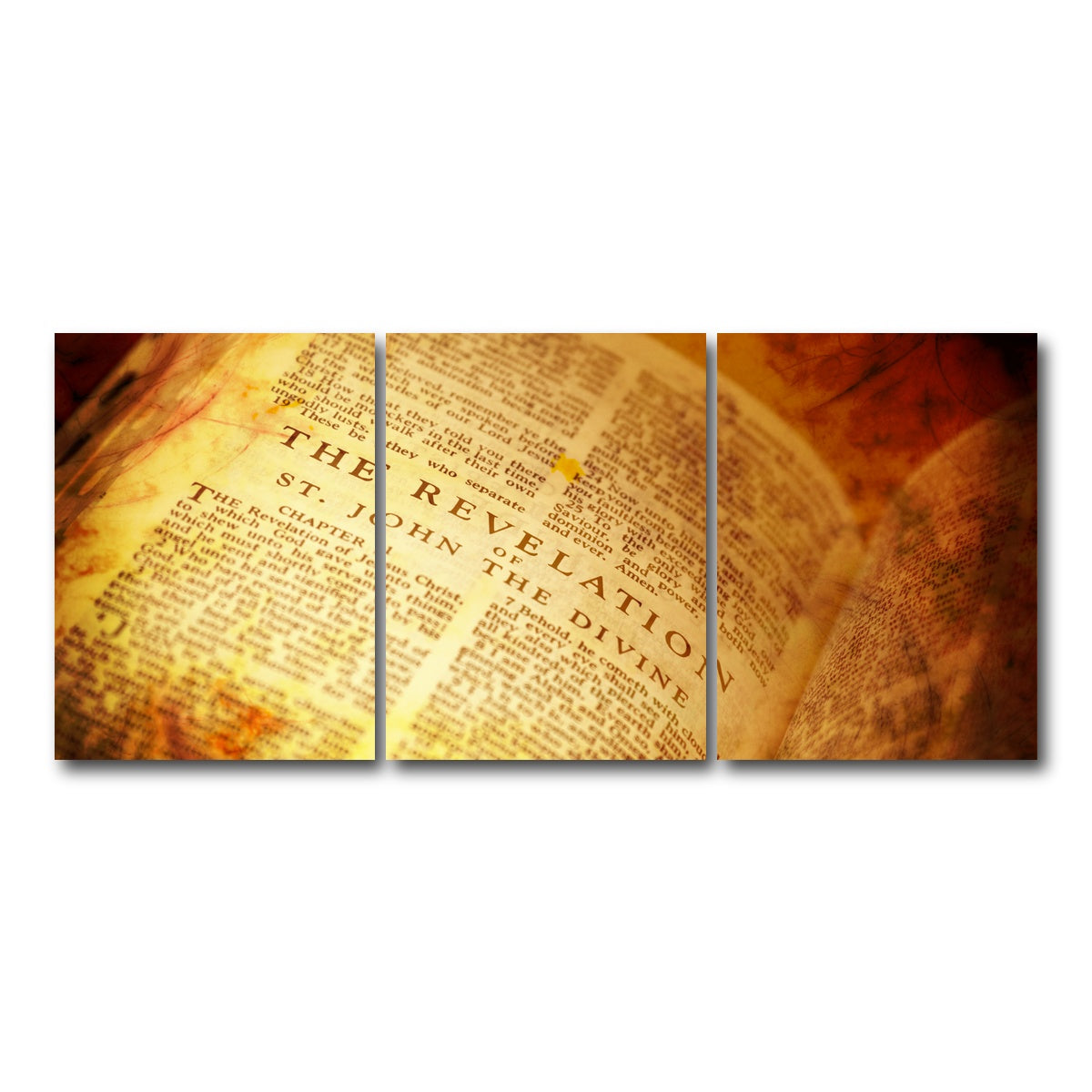 AUTO-MOCKUP WHITE | Bible showing The Revelation | 3 Piece | Gallery Wrap Canvas | group=18x24