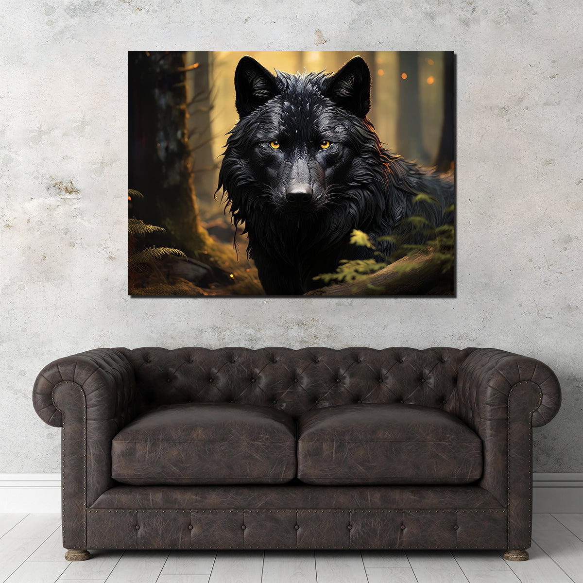 Big Black Wolf Wall Art