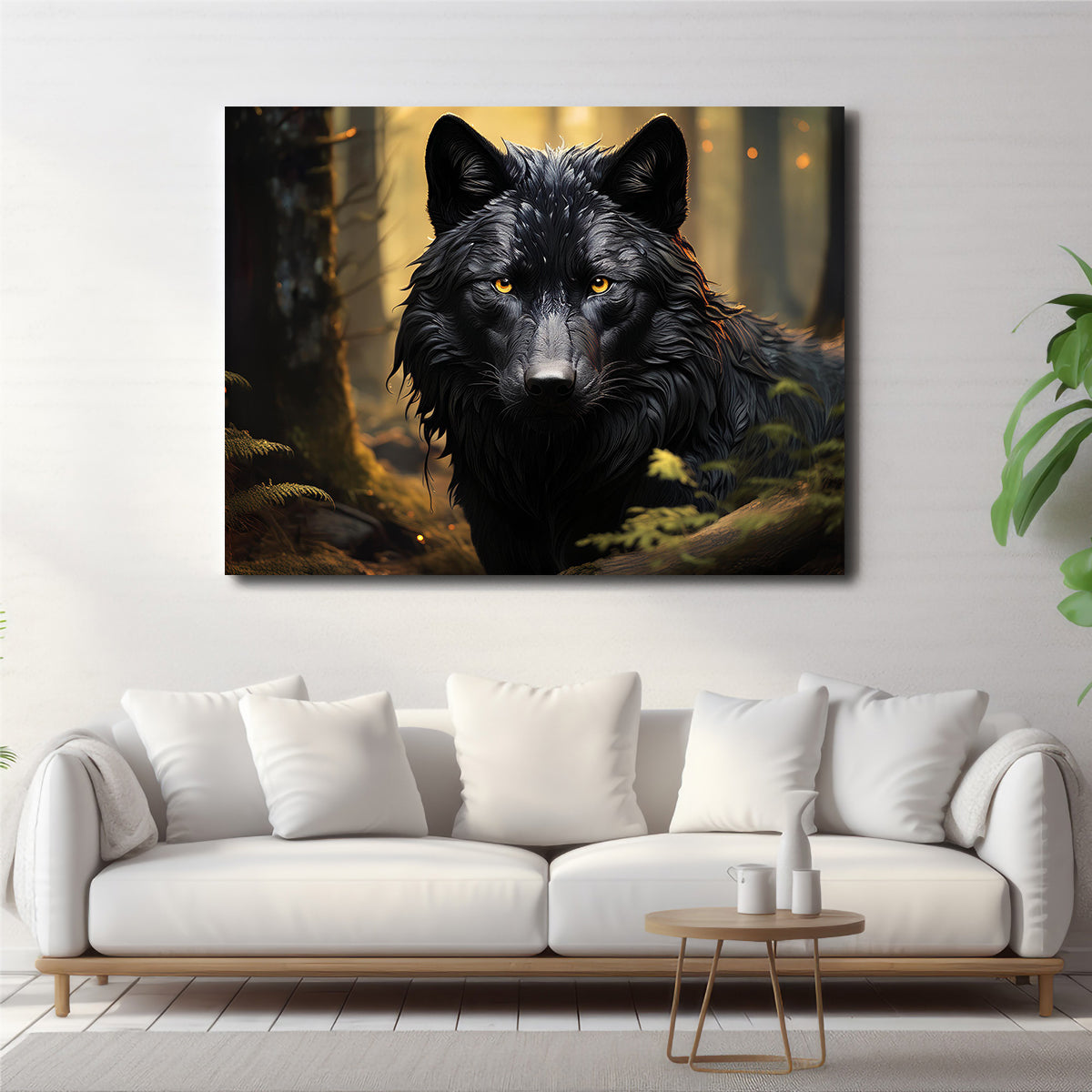 Big Black Wolf Wall Art
