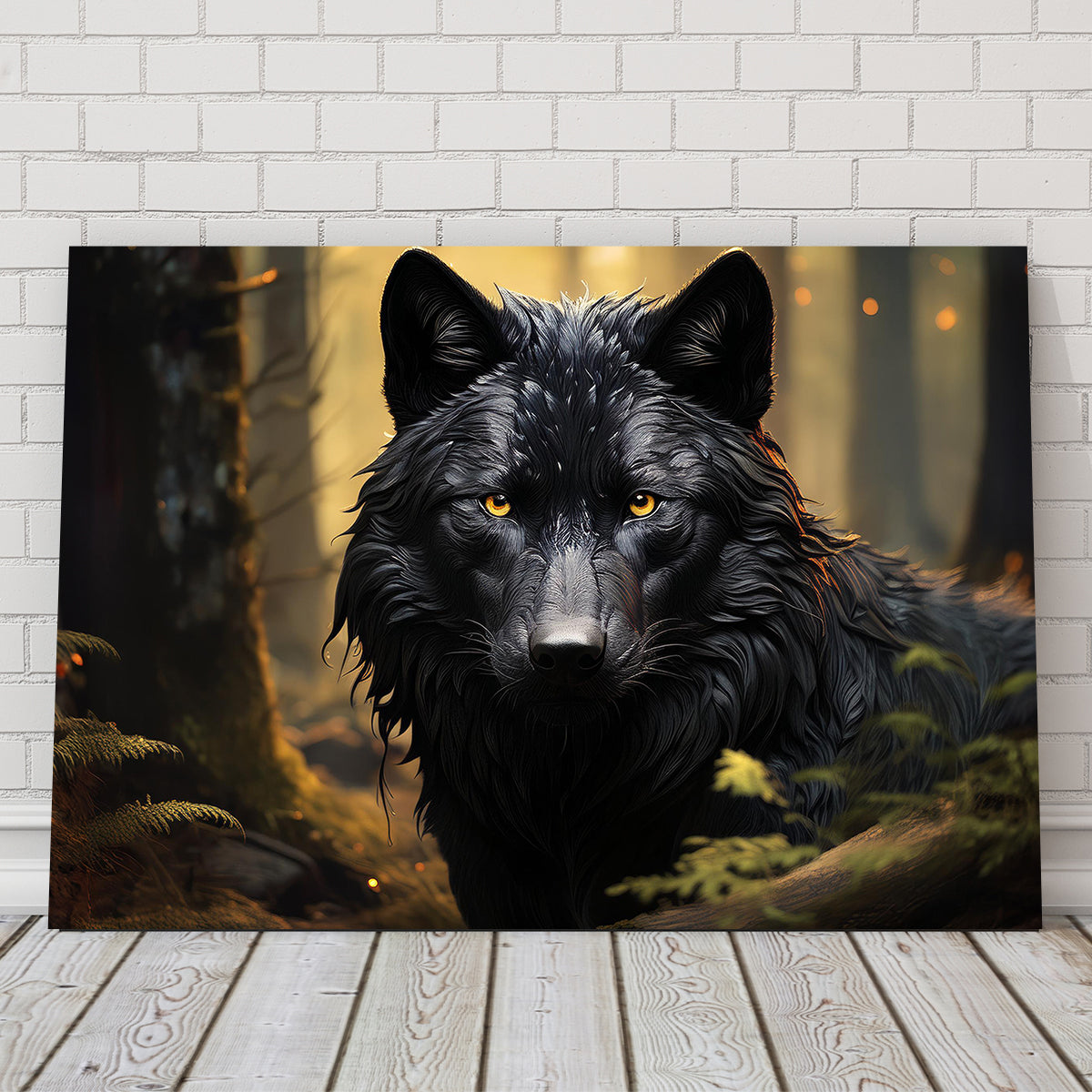 Big Black Wolf Wall Art