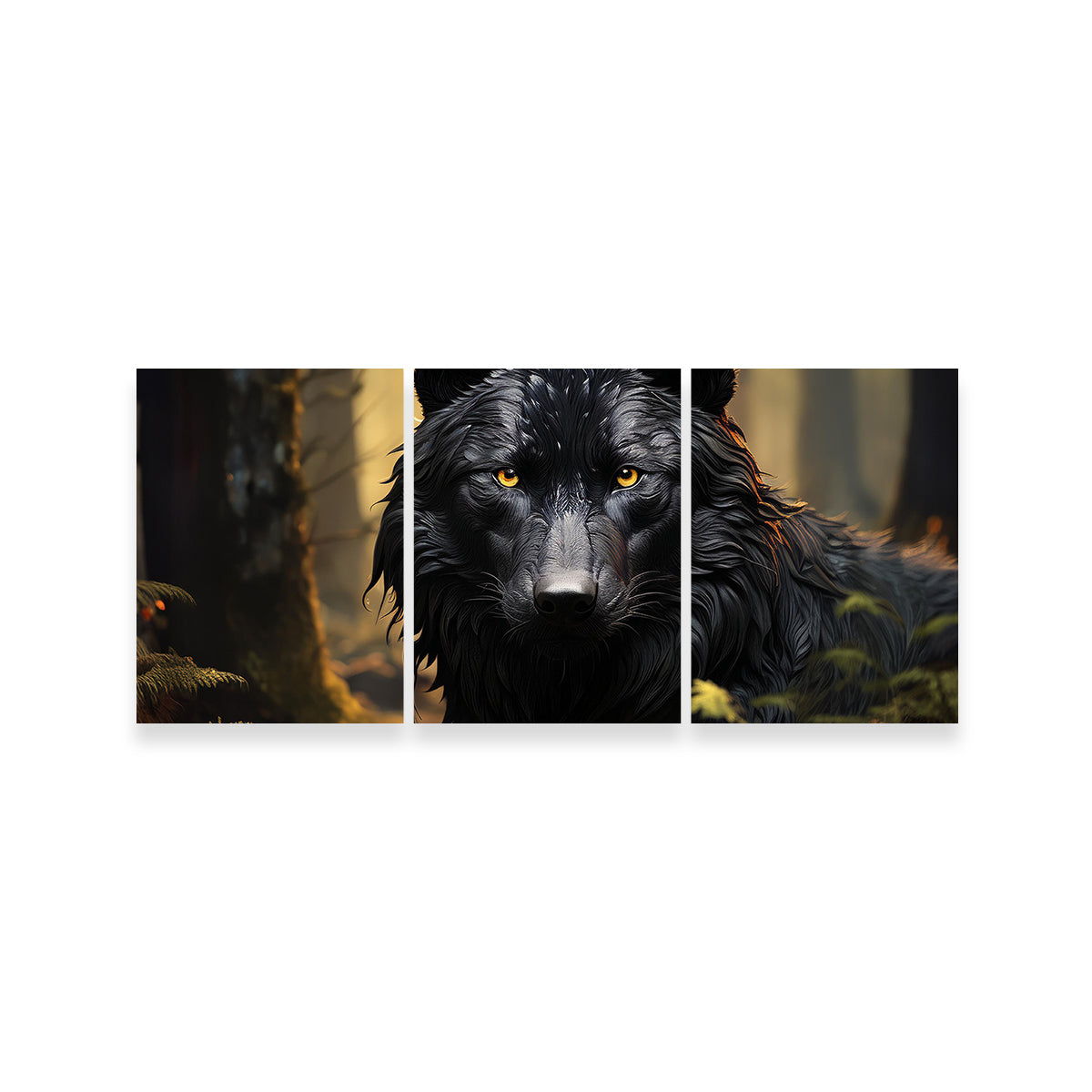 Big Black Wolf Wall Art