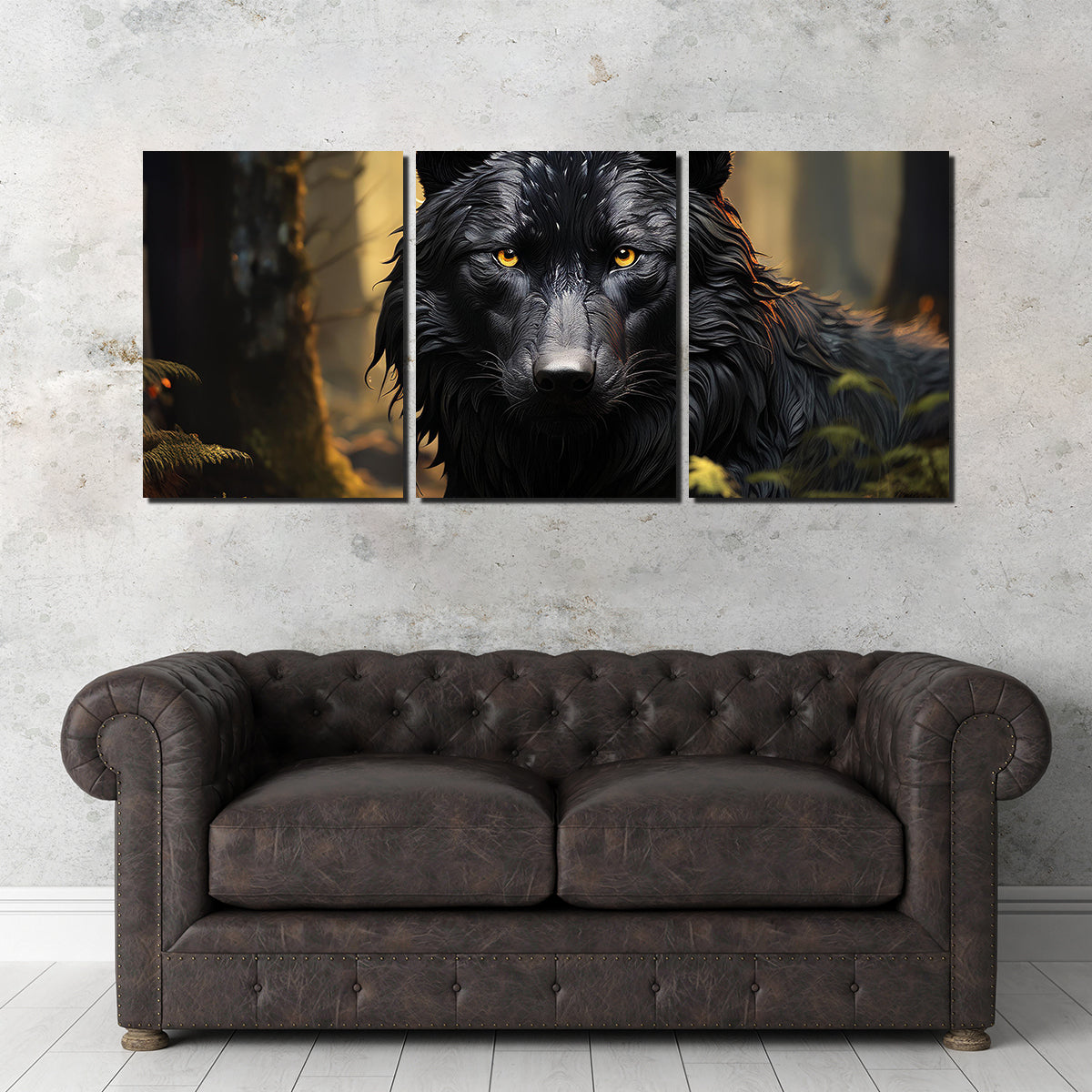 Big Black Wolf Wall Art