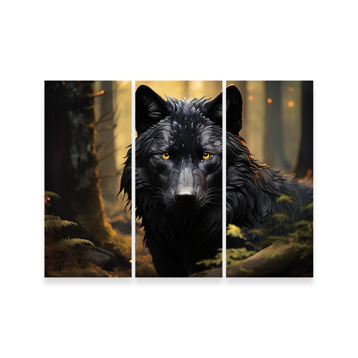Big Black Wolf Wall Art