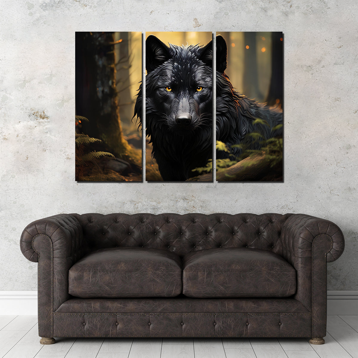 Big Black Wolf Wall Art