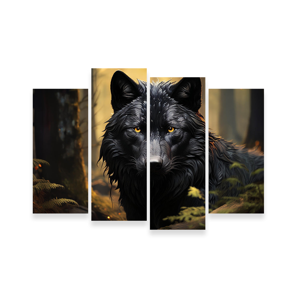 Big Black Wolf Wall Art