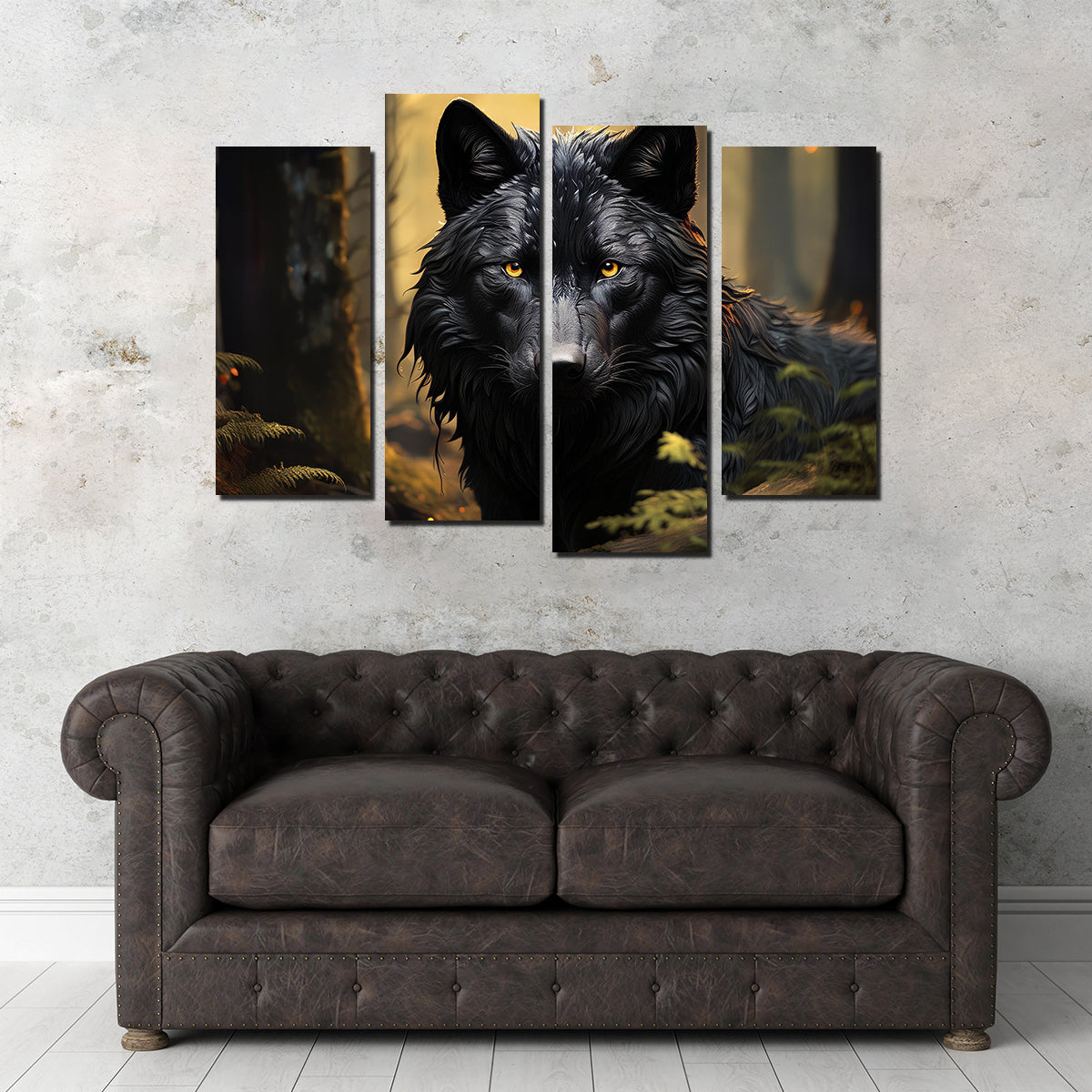 Big Black Wolf Wall Art