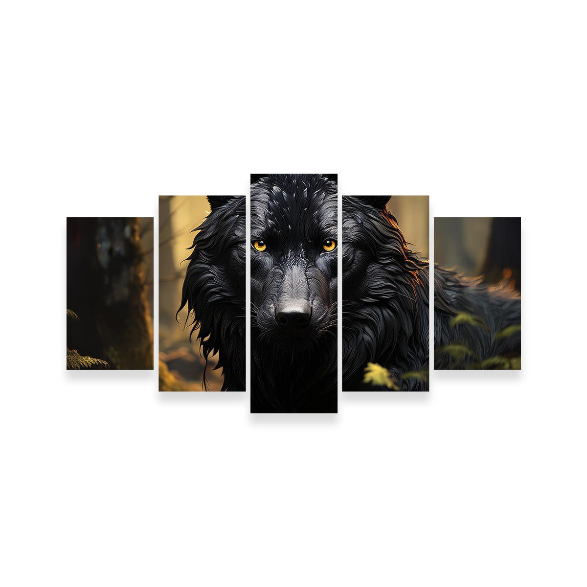 Big Black Wolf Wall Art