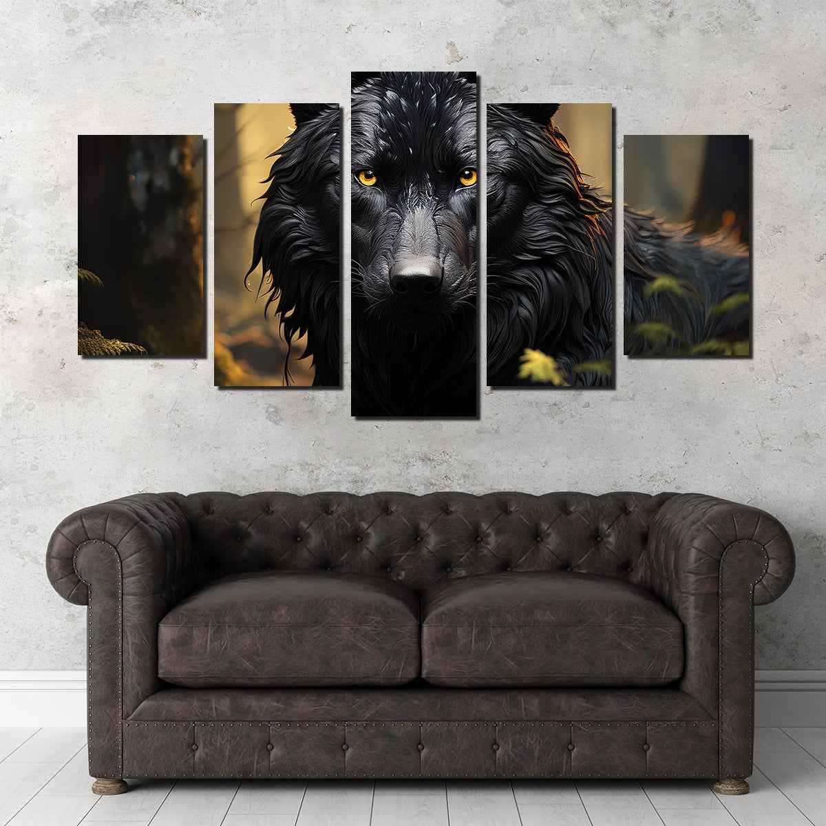 Big Black Wolf Wall Art