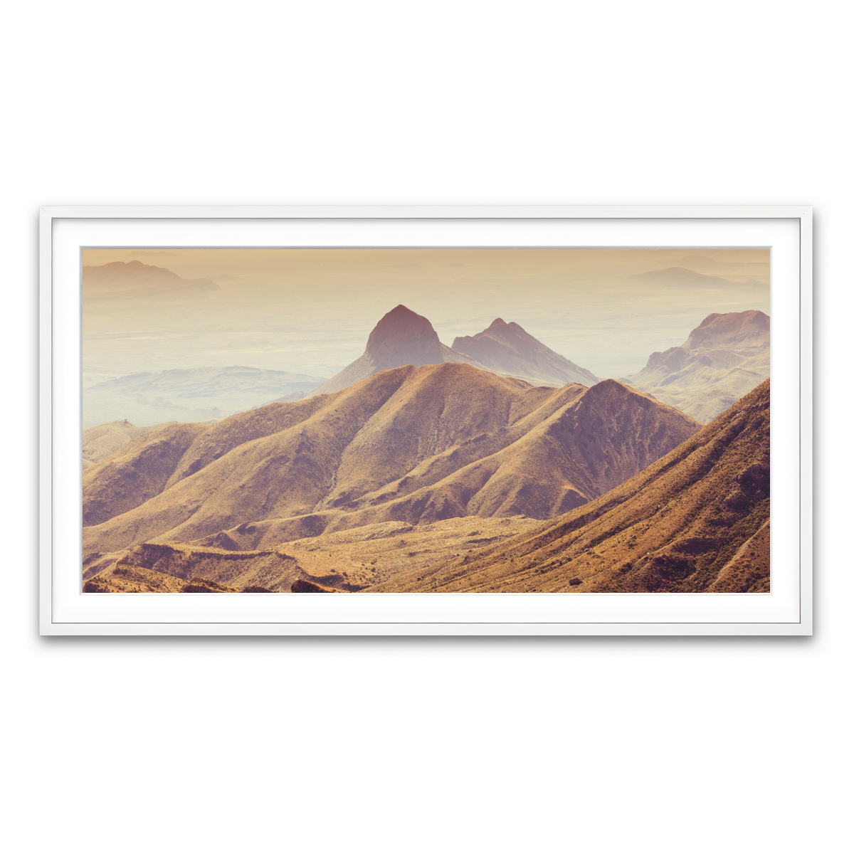 Framed Print 2x1 White