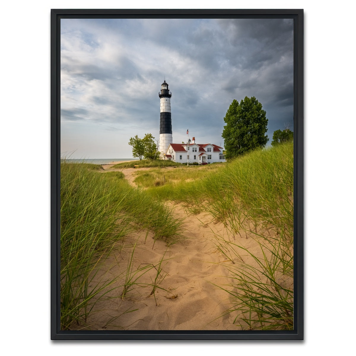 AUTO-MOCKUP WHITE | Big Sable Point Lighthouse Trail | 1 Piece | Black Framed Canvas | group=3x4