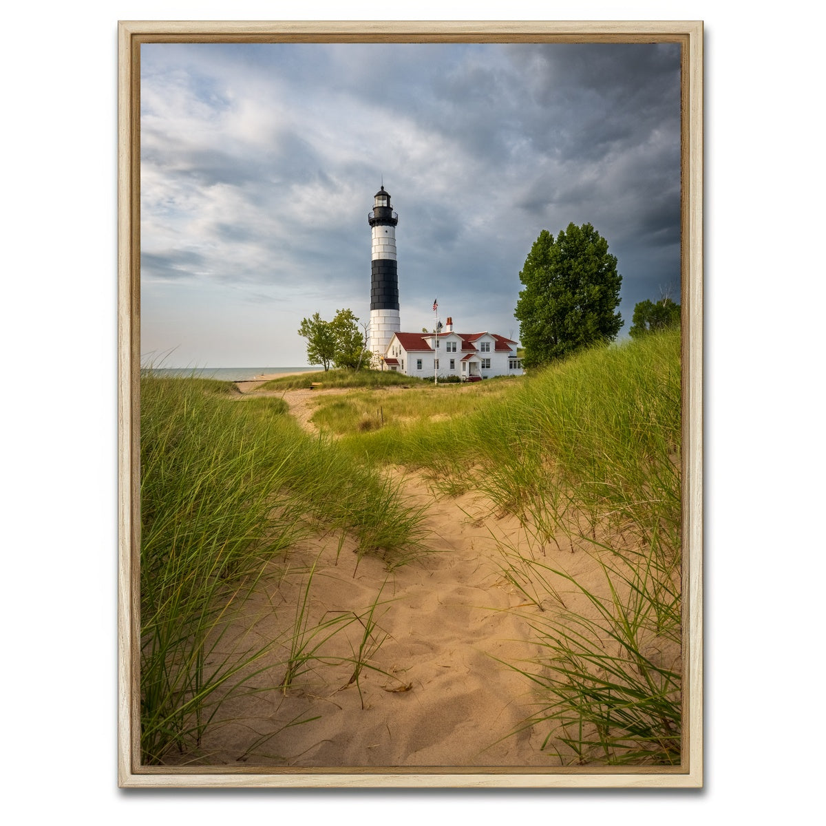 AUTO-MOCKUP WHITE | Big Sable Point Lighthouse Trail | 1 Piece | Natural Framed Canvas | group=3x4