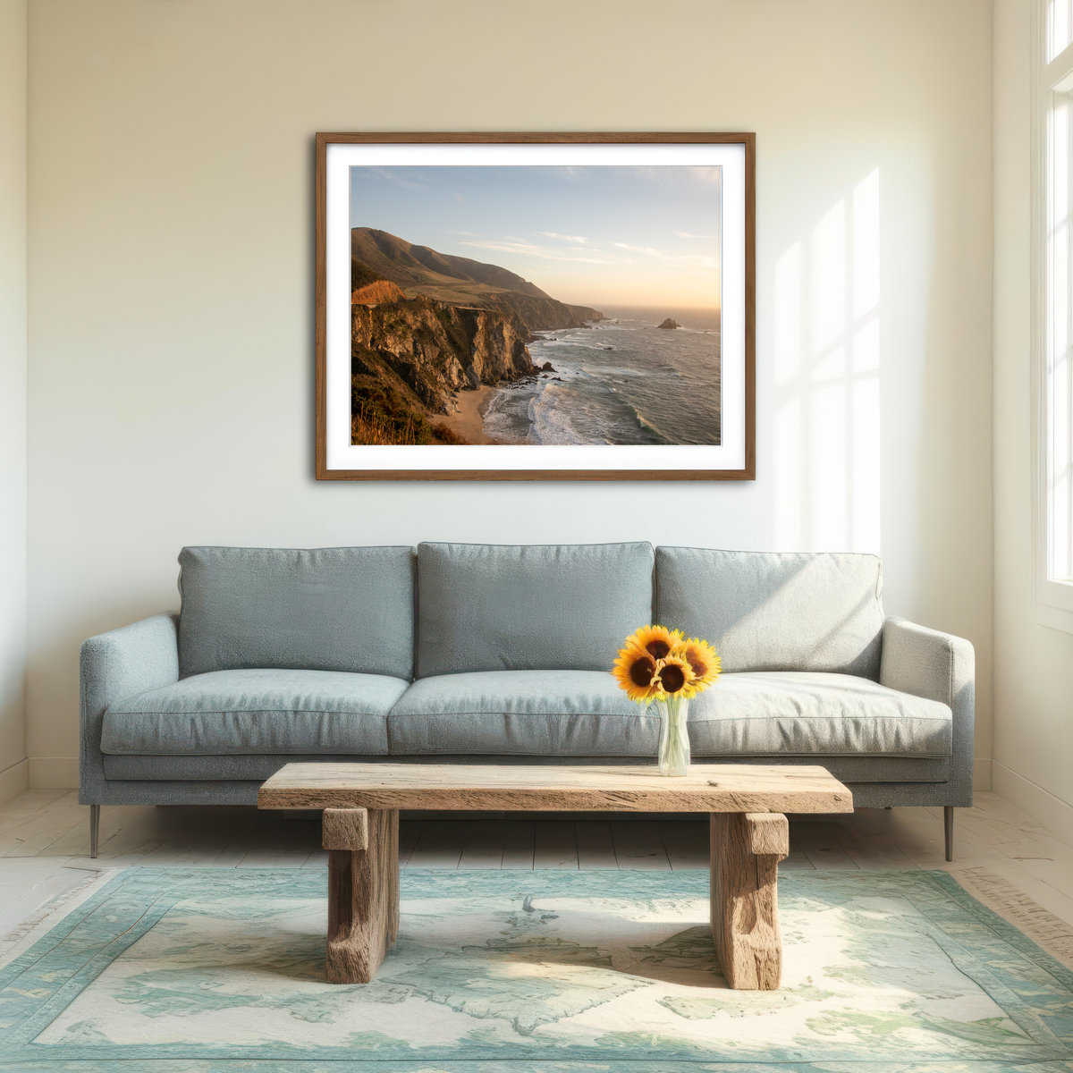 AUTO-MOCKUP ROOM | Big Sur Coastline Sunset Wall Art