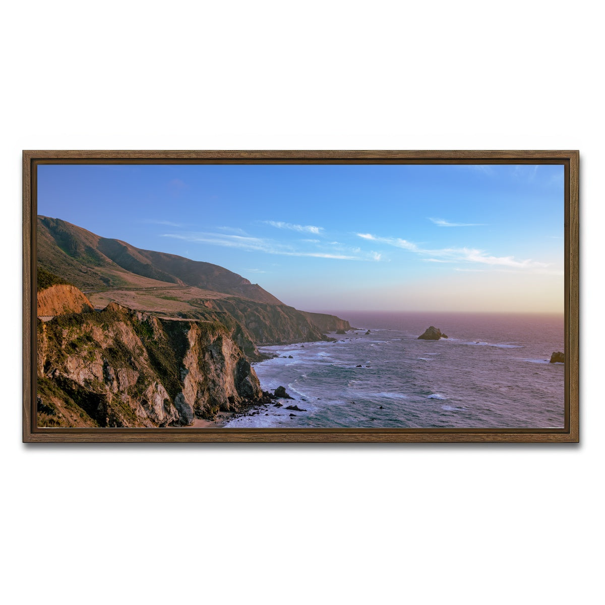 AUTO-MOCKUP WHITE | Big Sur | 1 Piece | Walnut Framed Canvas | group=2x1