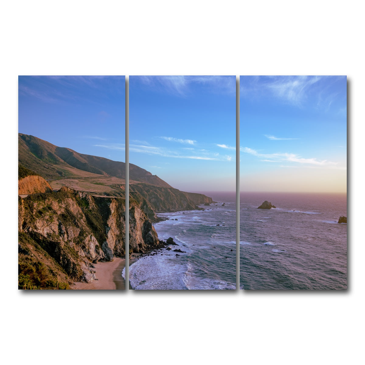 AUTO-MOCKUP WHITE | Big Sur | 3 Piece | Gallery Wrap Canvas | group=12x24