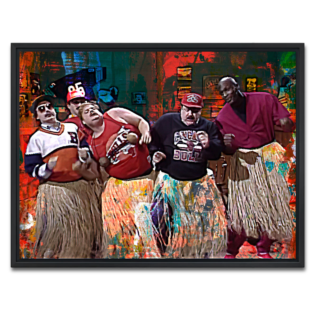 AUTO-MOCKUP WHITE | Bill Swerski's Super Fans & Jordan | 1 Piece | Black Framed Canvas | group=4x3