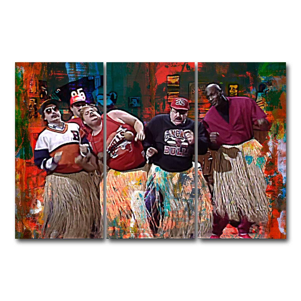 AUTO-MOCKUP WHITE | Bill Swerski's Super Fans & Jordan | 3 Piece | Gallery Wrap Canvas | group=12x24