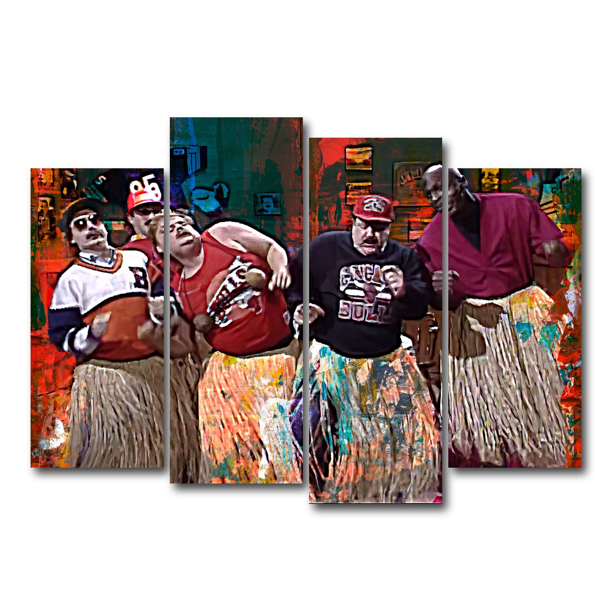 AUTO-MOCKUP WHITE | Bill Swerski's Super Fans & Jordan | 4 Piece | Gallery Wrap Canvas | group=4_normal