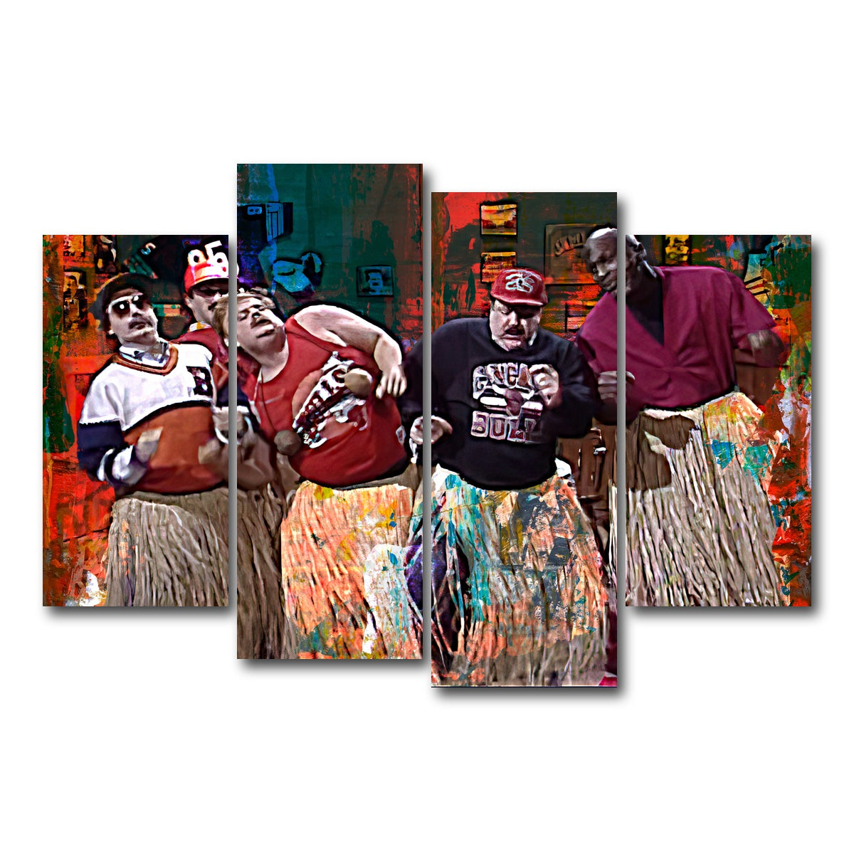 AUTO-MOCKUP WHITE | Bill Swerski's Super Fans & Jordan | 4 Piece | Gallery Wrap Canvas | group=4_short