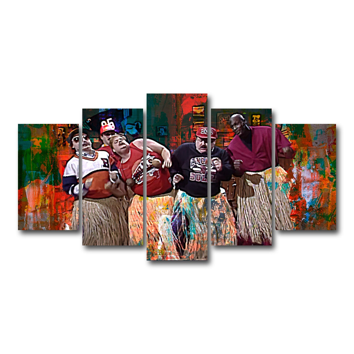 AUTO-MOCKUP WHITE | Bill Swerski's Super Fans & Jordan | 5 Piece | Gallery Wrap Canvas | group=5_normal