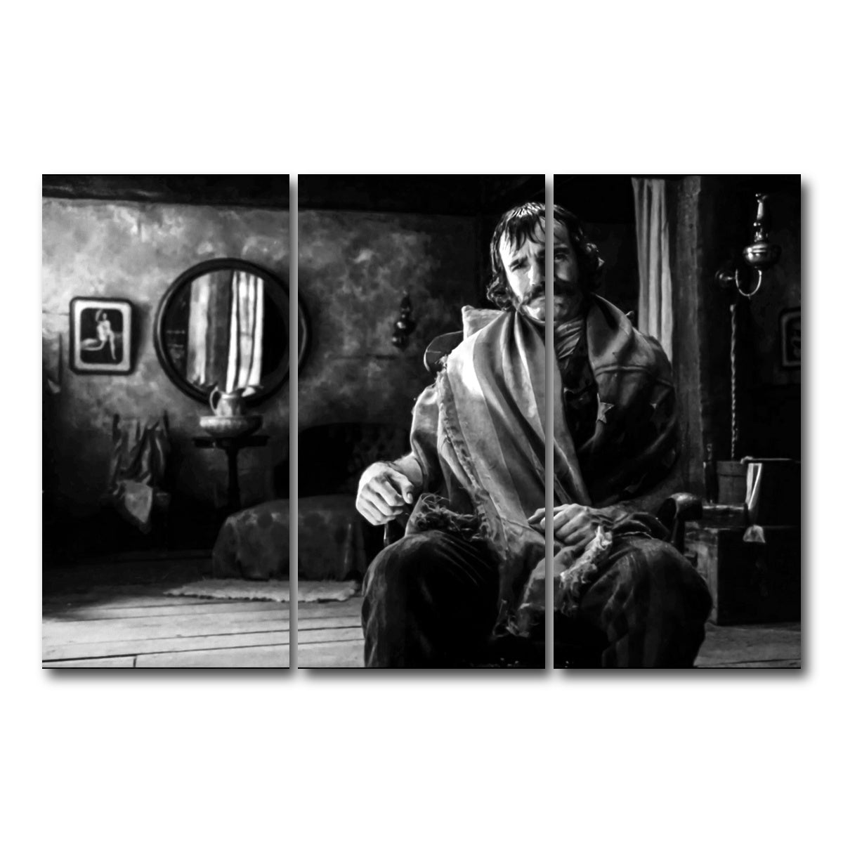 AUTO-MOCKUP WHITE | Bill the Butcher Grayscale | 3 Piece | Gallery Wrap Canvas | group=12x24