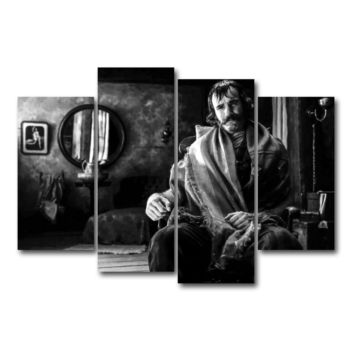 AUTO-MOCKUP WHITE | Bill the Butcher Grayscale | 4 Piece | Gallery Wrap Canvas | group=4_short
