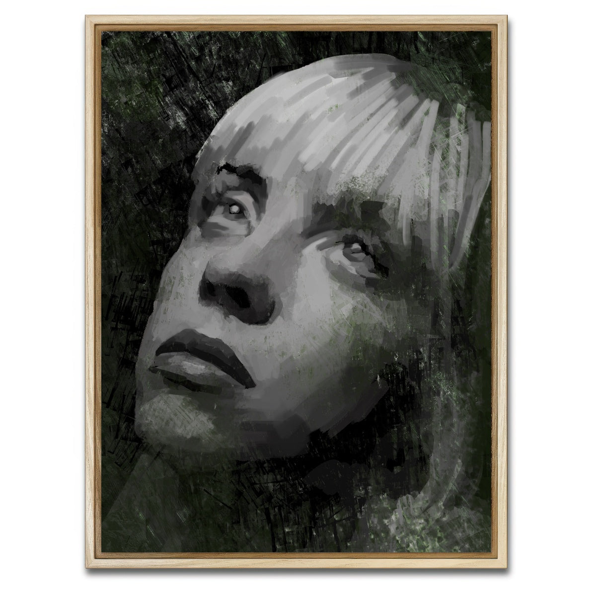 AUTO-MOCKUP WHITE | Billie Eillish Shadows | 1 Piece | Natural Framed Canvas | group=3x4