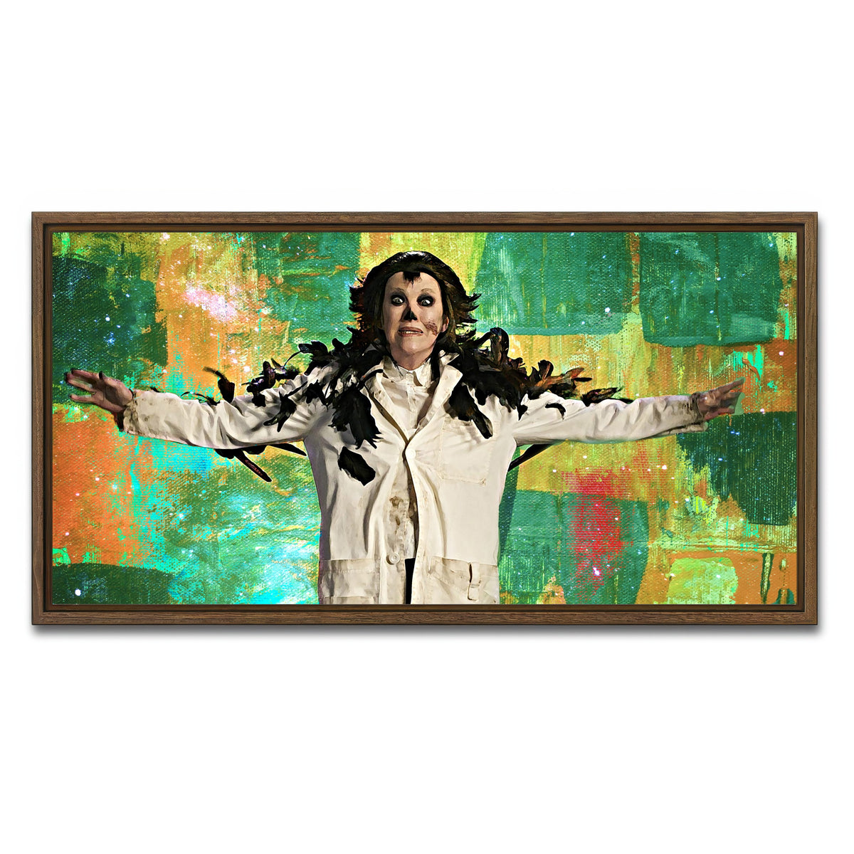 AUTO-MOCKUP WHITE | Bird Moira | 1 Piece | Walnut Framed Canvas | group=2x1