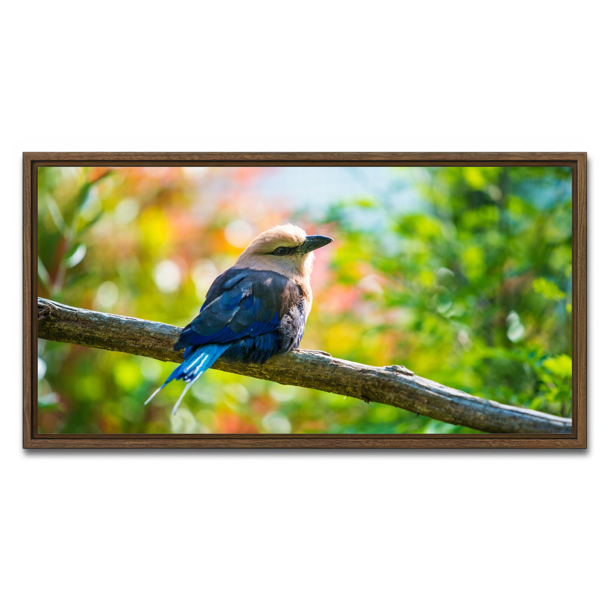 AUTO-MOCKUP WHITE | Bird on a tree | 1 Piece | Walnut Framed Canvas | group=2x1