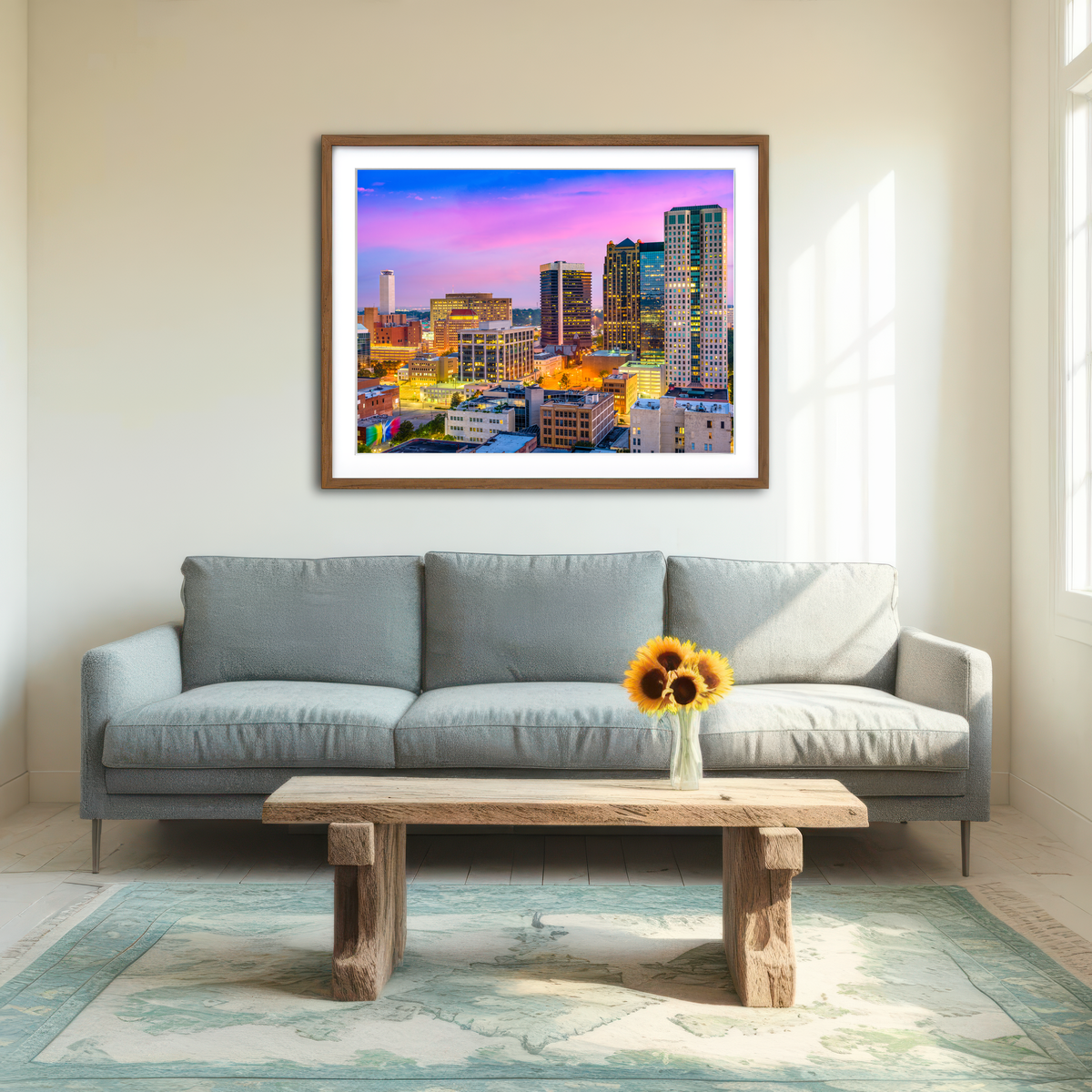 AUTO-MOCKUP ROOM | Birmingham Skyline Wall Art