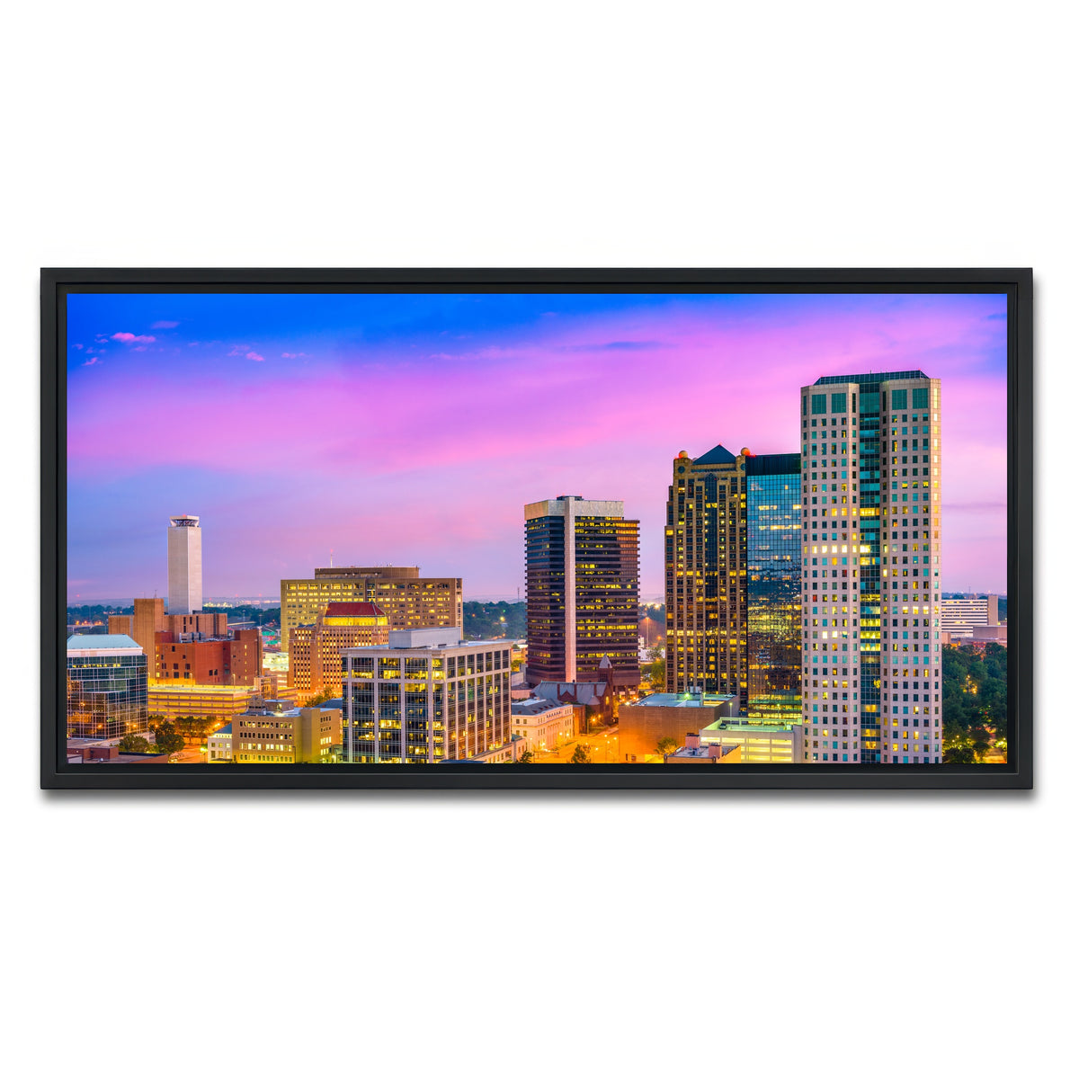 AUTO-MOCKUP WHITE | Birmingham Skyline | 1 Piece | Black Framed Canvas | group=2x1