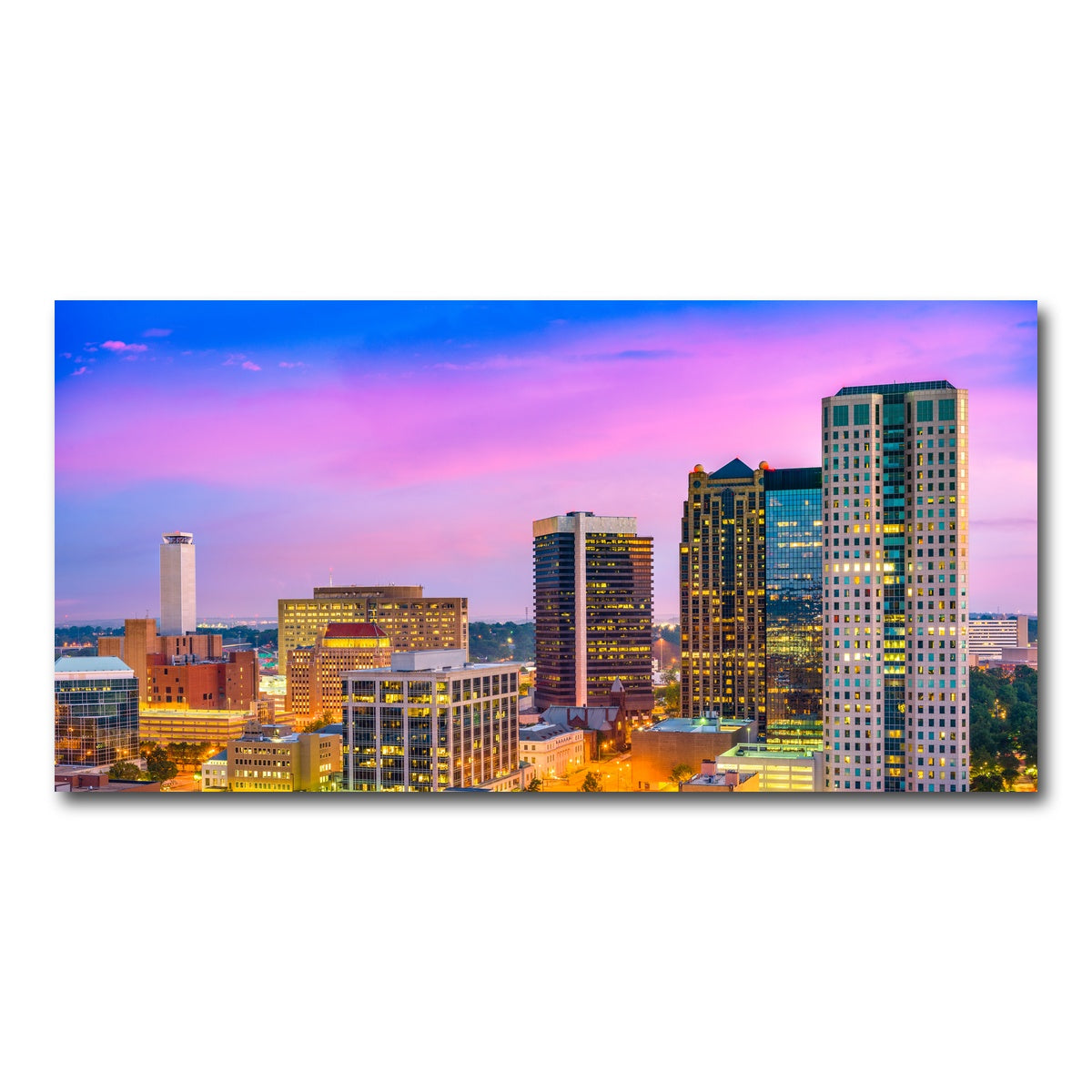 AUTO-MOCKUP WHITE | Birmingham Skyline | 1 Piece | Gallery Wrap Canvas | group=2x1