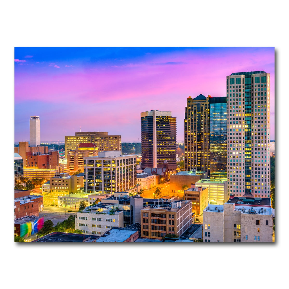 AUTO-MOCKUP WHITE | Birmingham Skyline | 1 Piece | Gallery Wrap Canvas | group=4x3