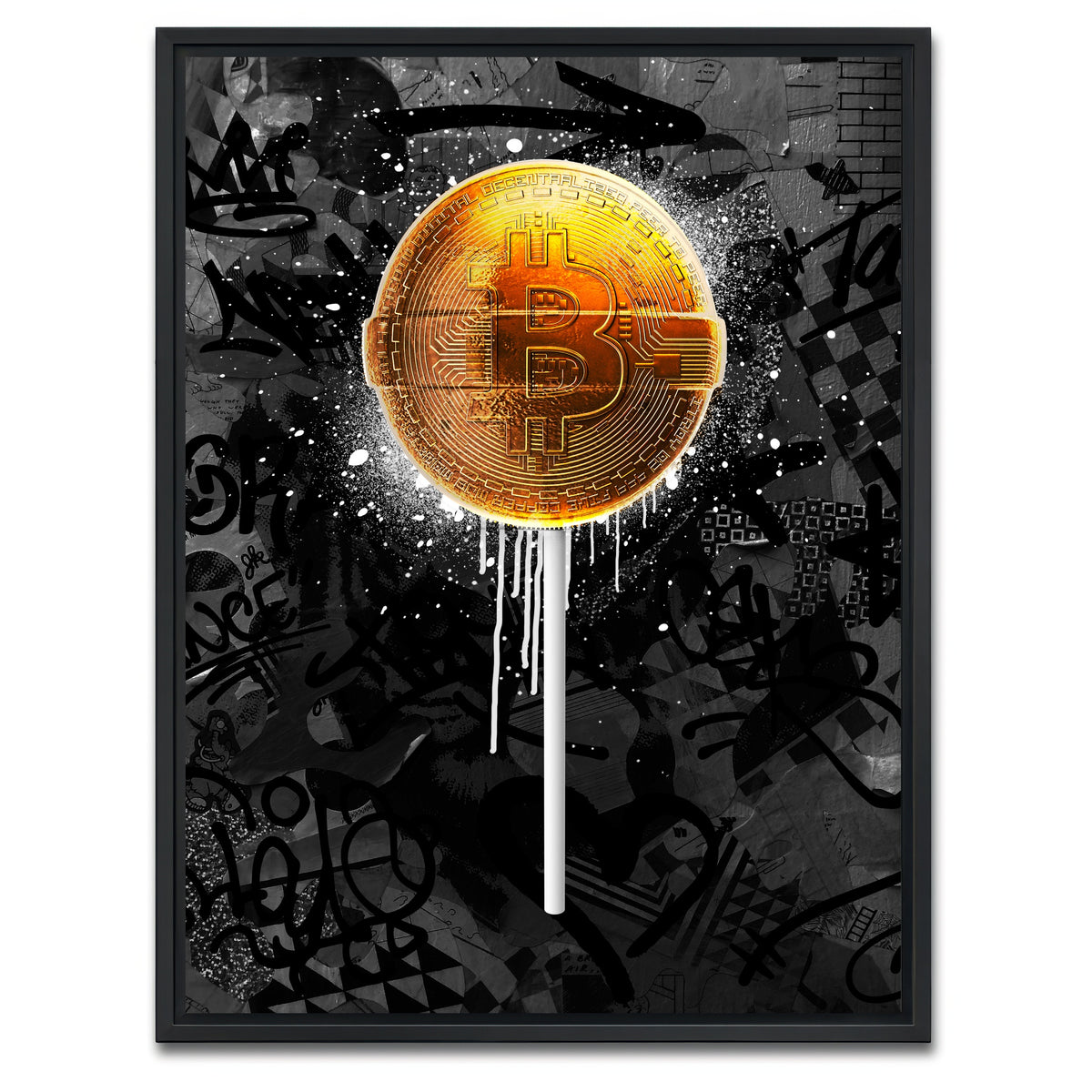 AUTO-MOCKUP WHITE | Bitpop design | 1 Piece | Black Framed Canvas | group=3x4