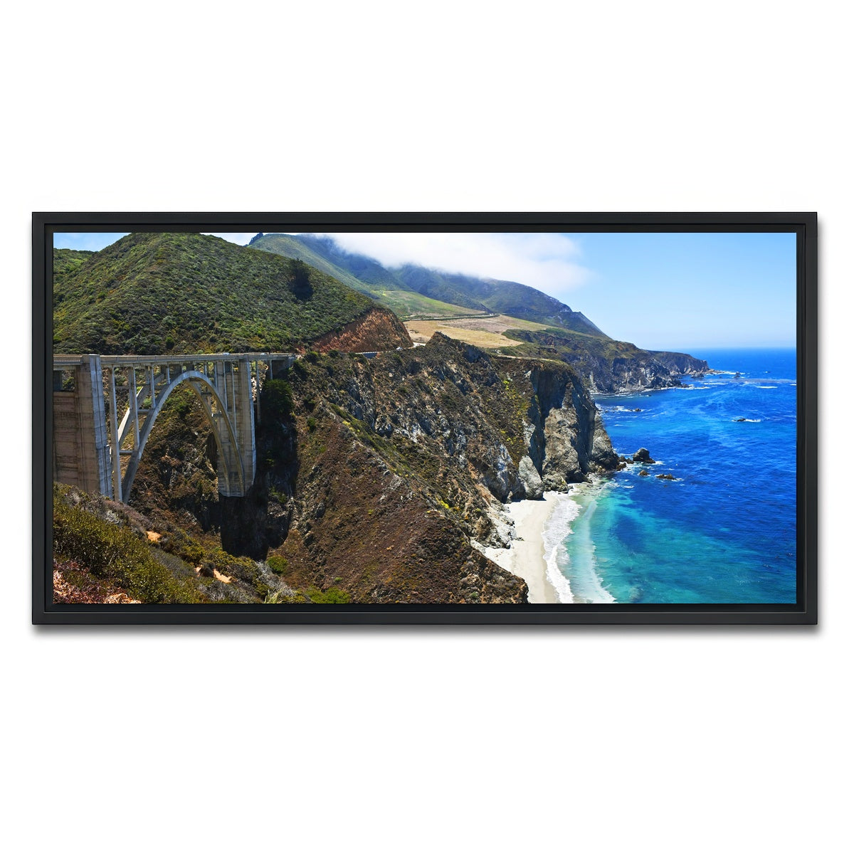 AUTO-MOCKUP WHITE | Bixby Creek Bridge | 1 Piece | Black Framed Canvas | group=2x1
