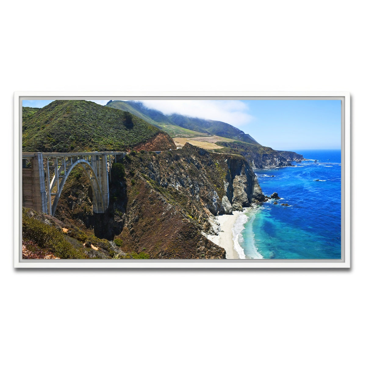AUTO-MOCKUP WHITE | Bixby Creek Bridge | 1 Piece | White Framed Canvas | group=2x1