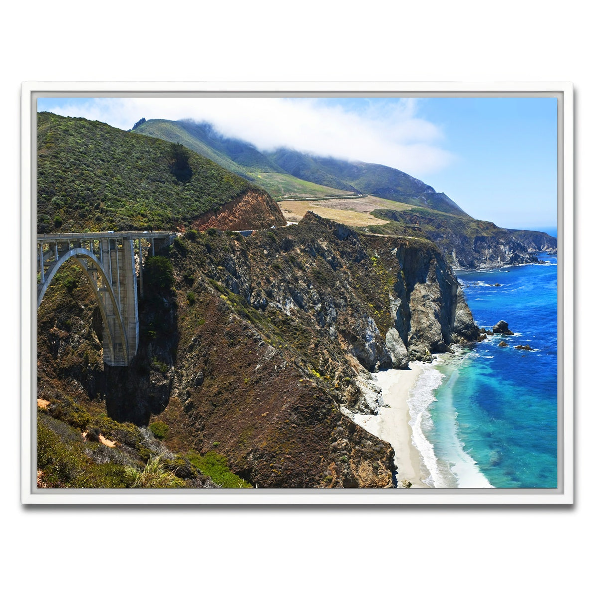 AUTO-MOCKUP WHITE | Bixby Creek Bridge | 1 Piece | White Framed Canvas | group=4x3
