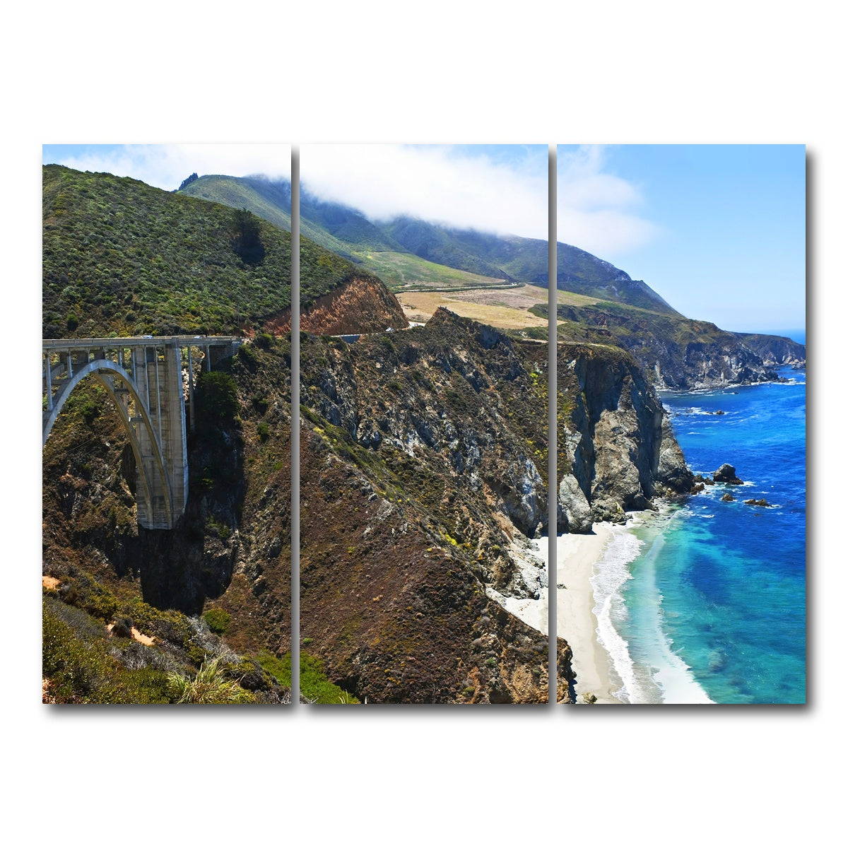 AUTO-MOCKUP WHITE | Bixby Creek Bridge | 3 Piece | Gallery Wrap Canvas | group=8x18