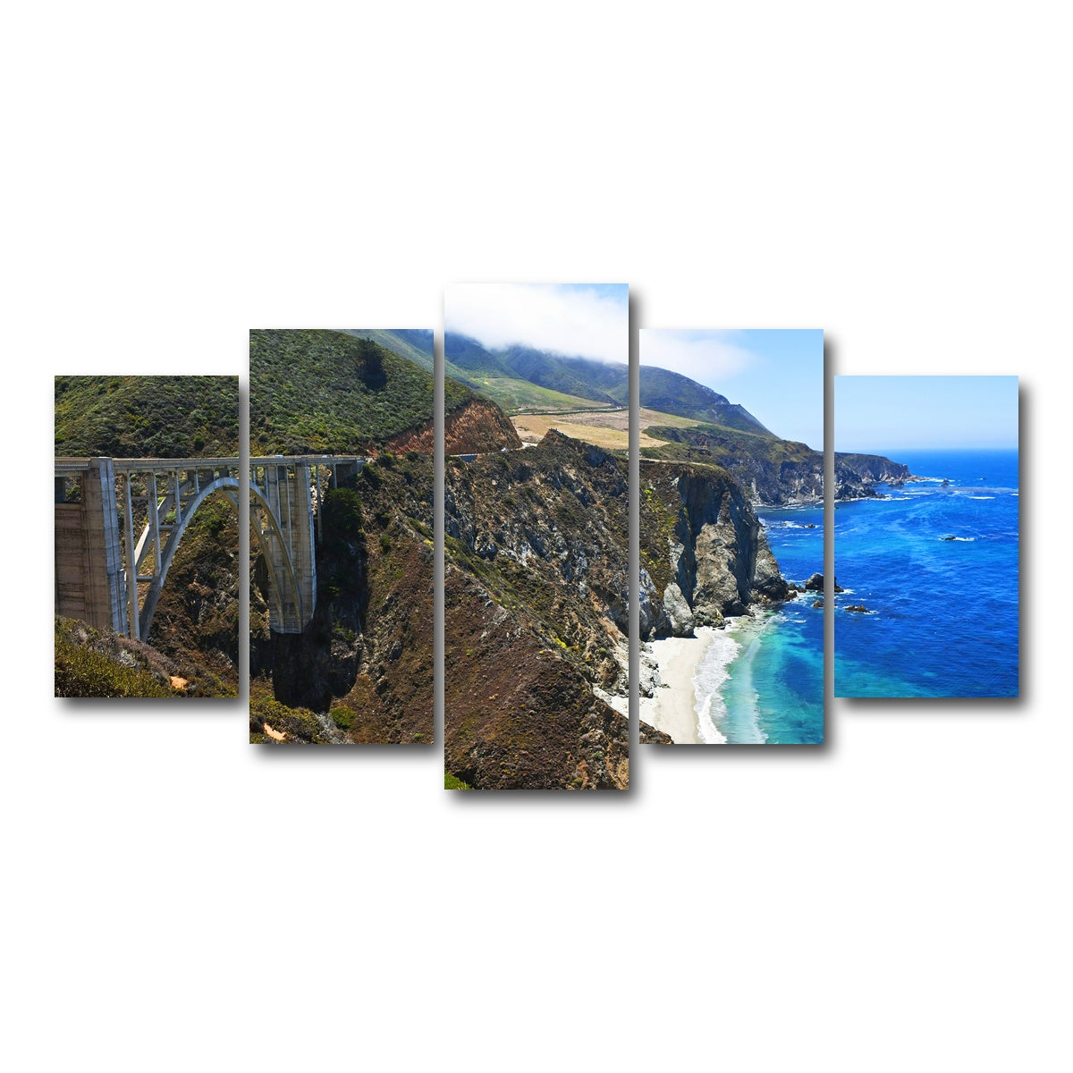 AUTO-MOCKUP WHITE | Bixby Creek Bridge | 5 Piece | Gallery Wrap Canvas | group=5_normal