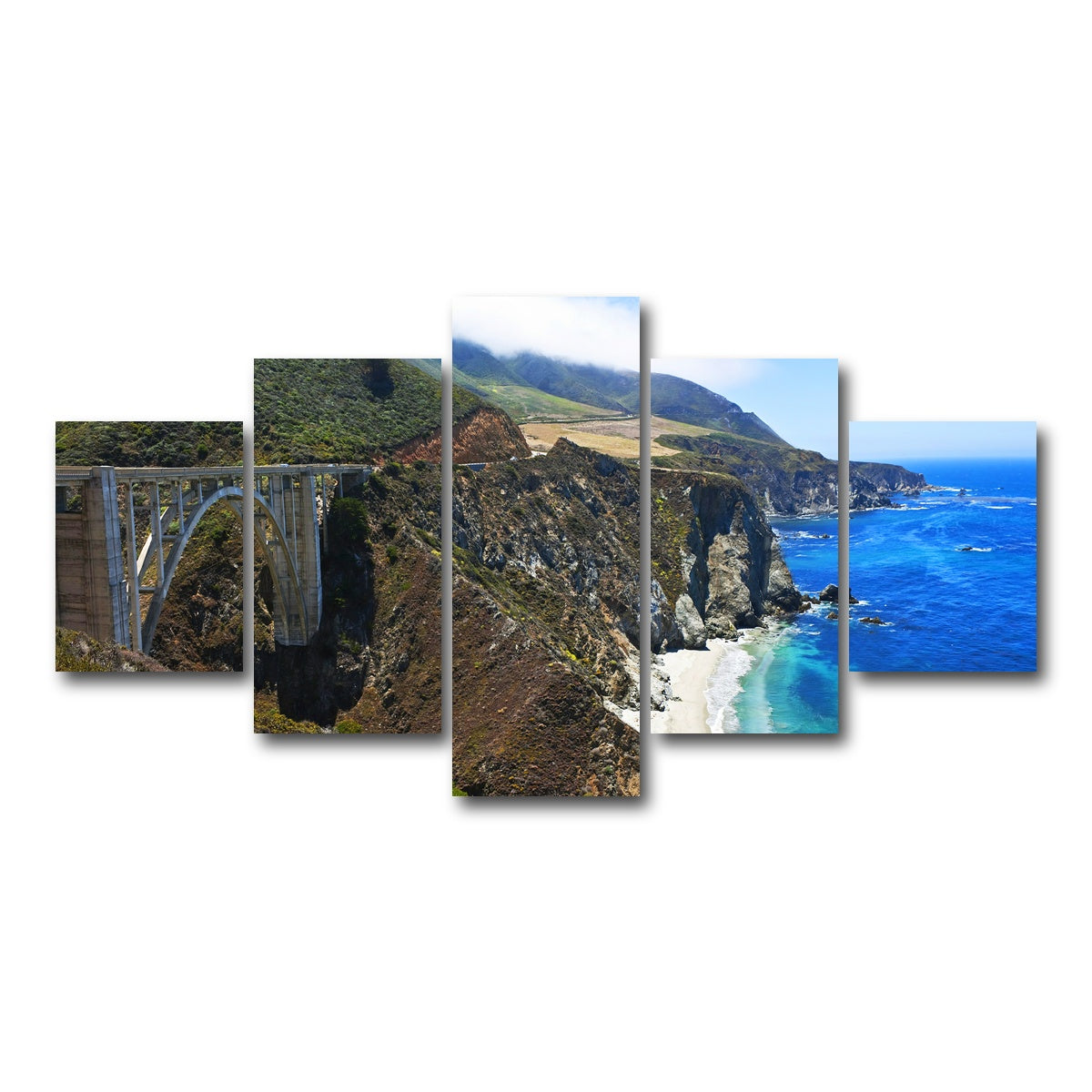 AUTO-MOCKUP WHITE | Bixby Creek Bridge | 5 Piece | Gallery Wrap Canvas | group=5_short