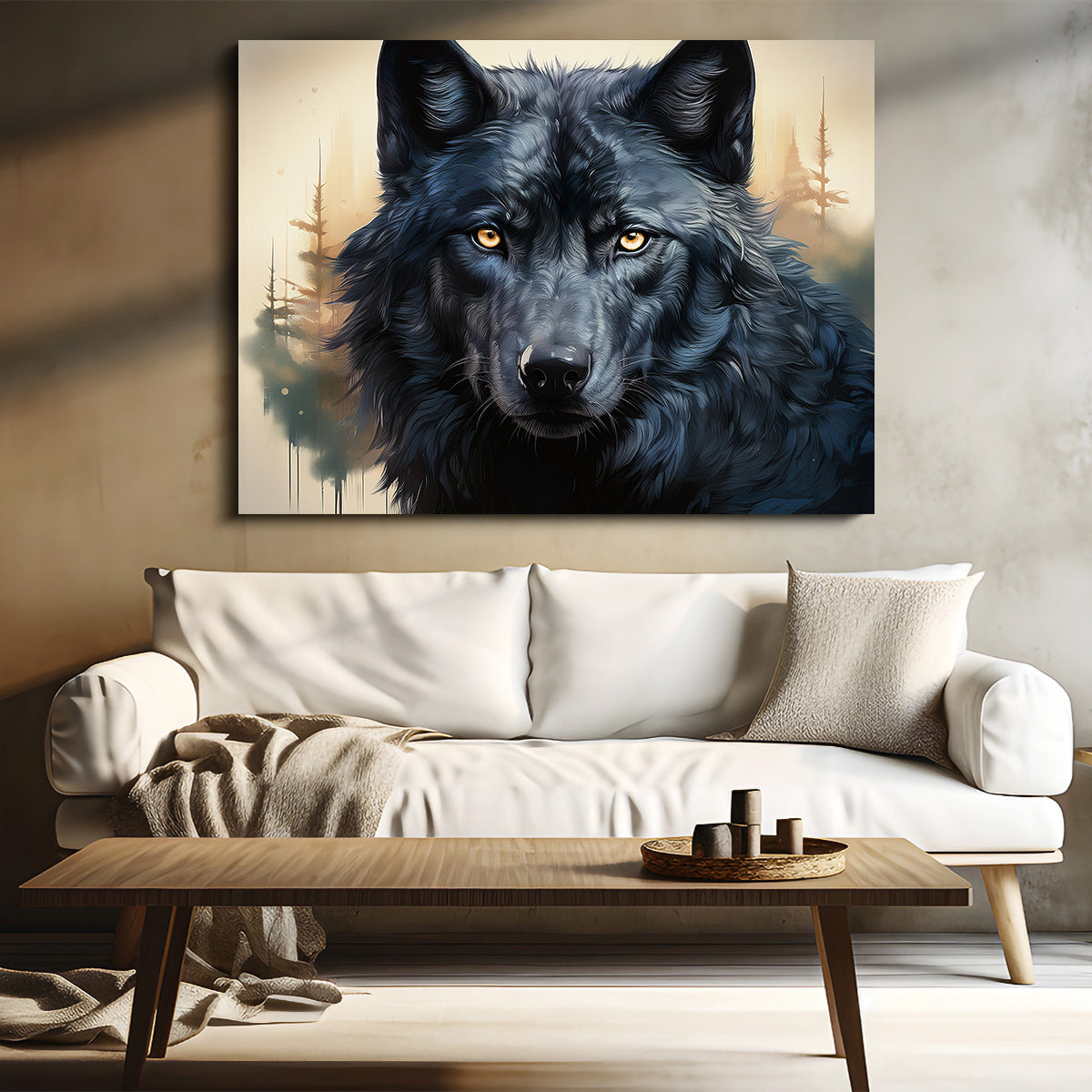 Black Wolf Wall Art