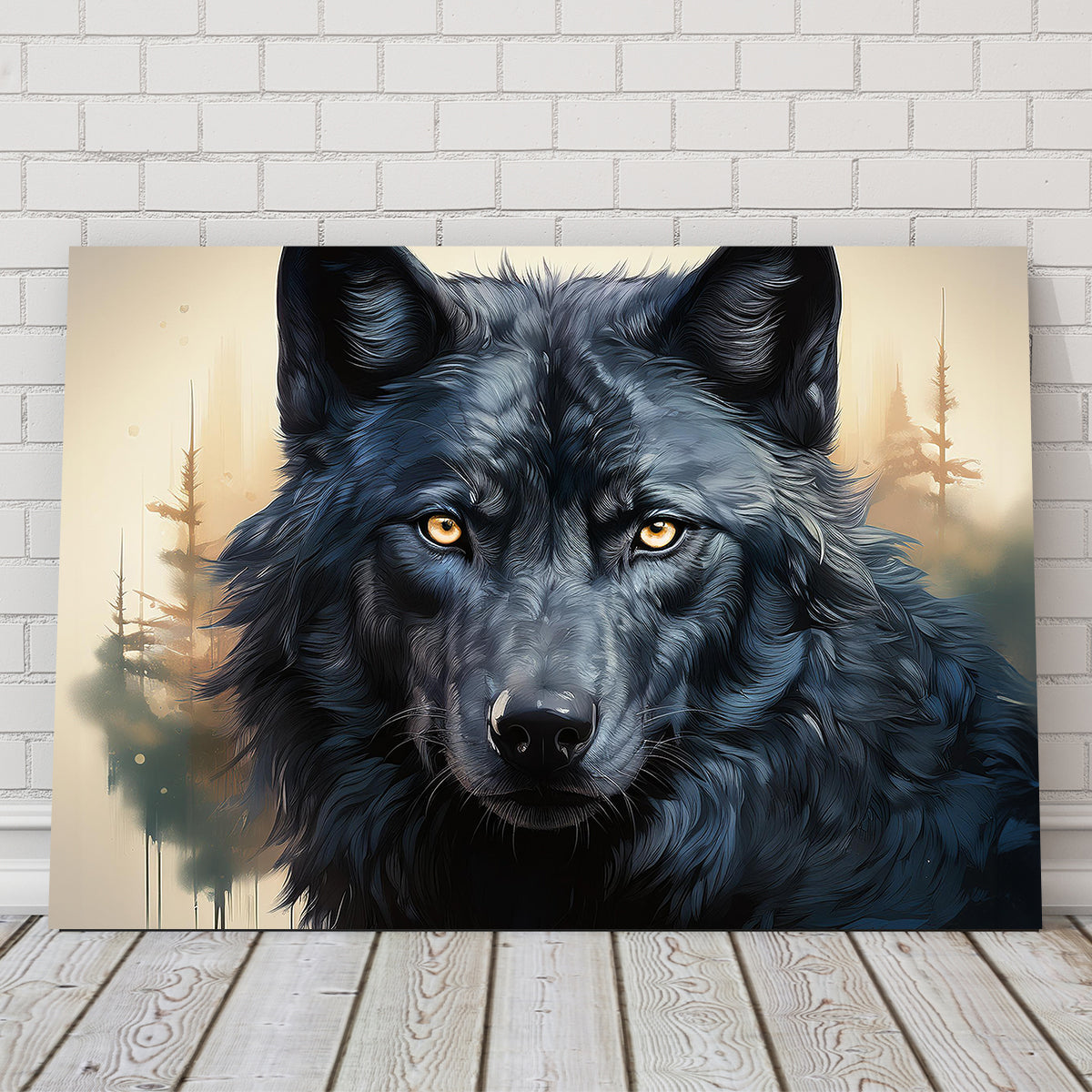 Black Wolf Wall Art