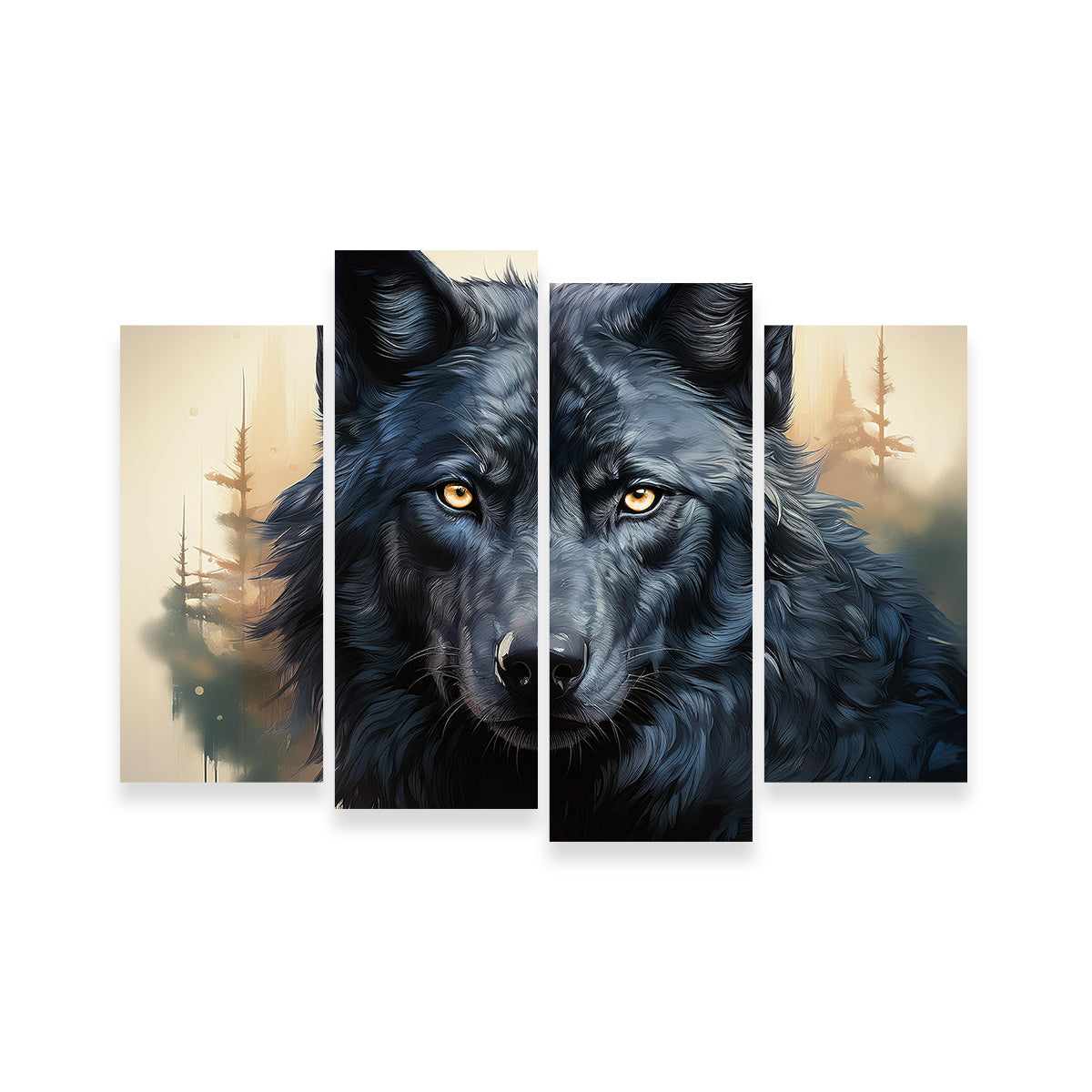 Black Wolf Wall Art