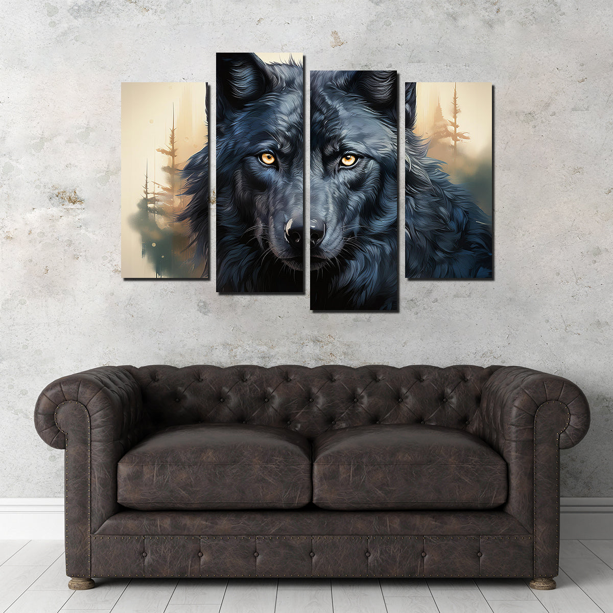 Black Wolf Wall Art
